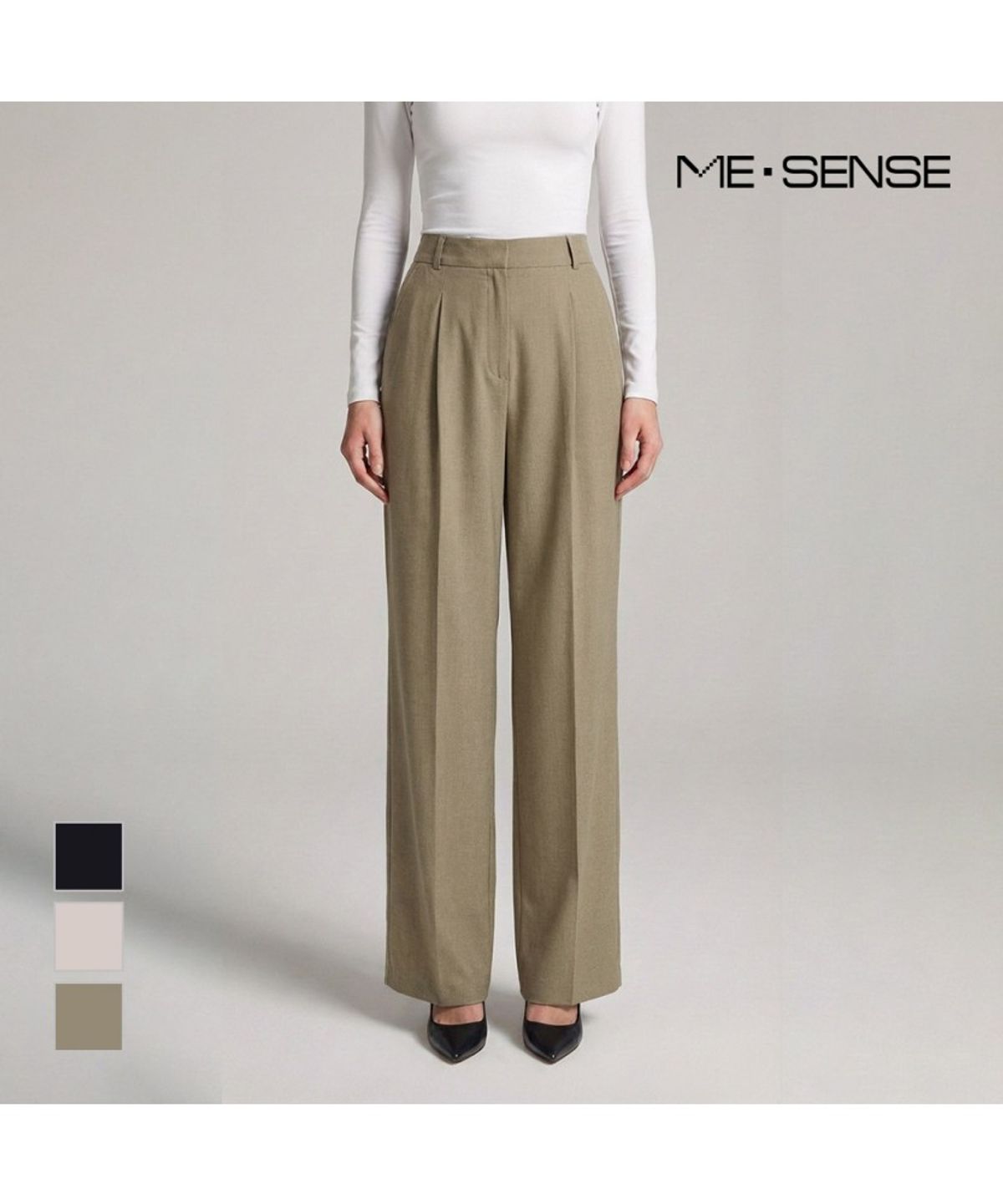 미센스(MESENSE) 사이드밴딩 와이드 팬츠_MB45SLM106Z