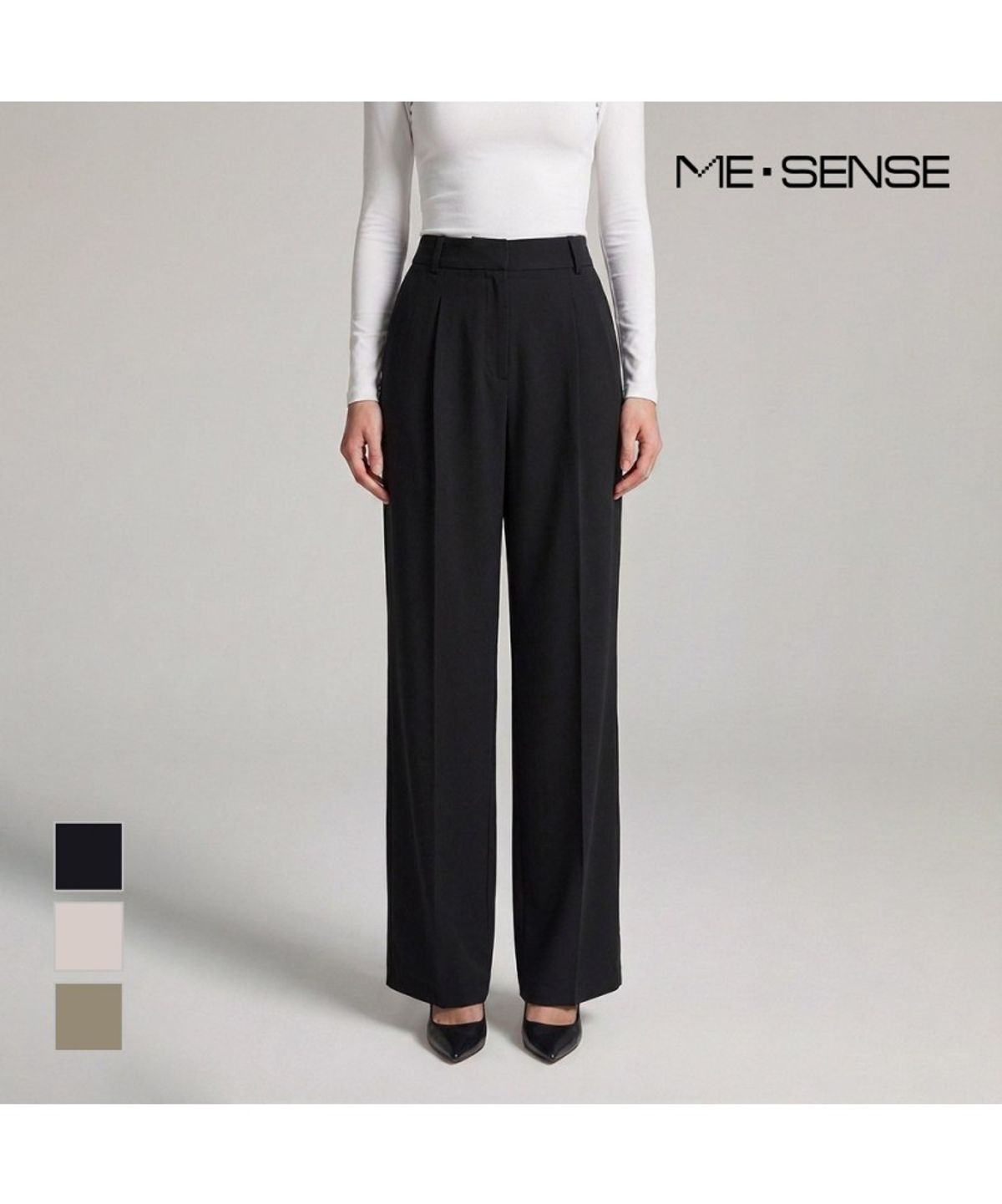 미센스(MESENSE) 사이드밴딩 와이드 팬츠_MB45SLM106Z