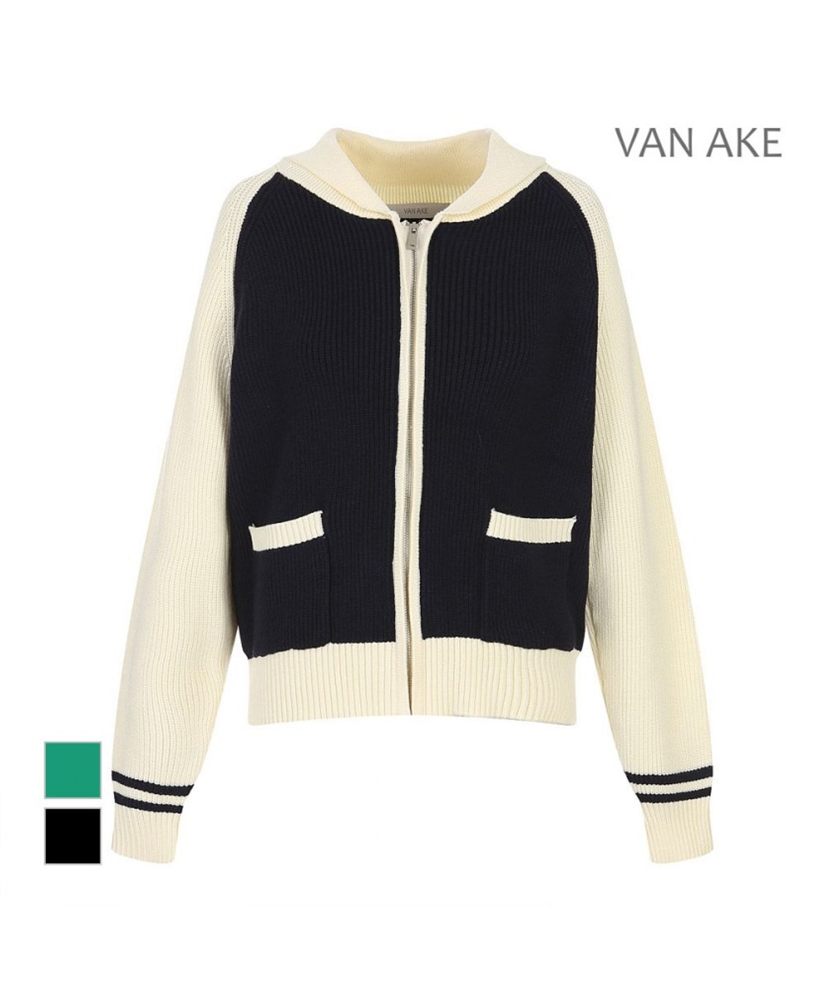 반에이크(VANAKE) 배색집업니트_VB42KCQ310Z