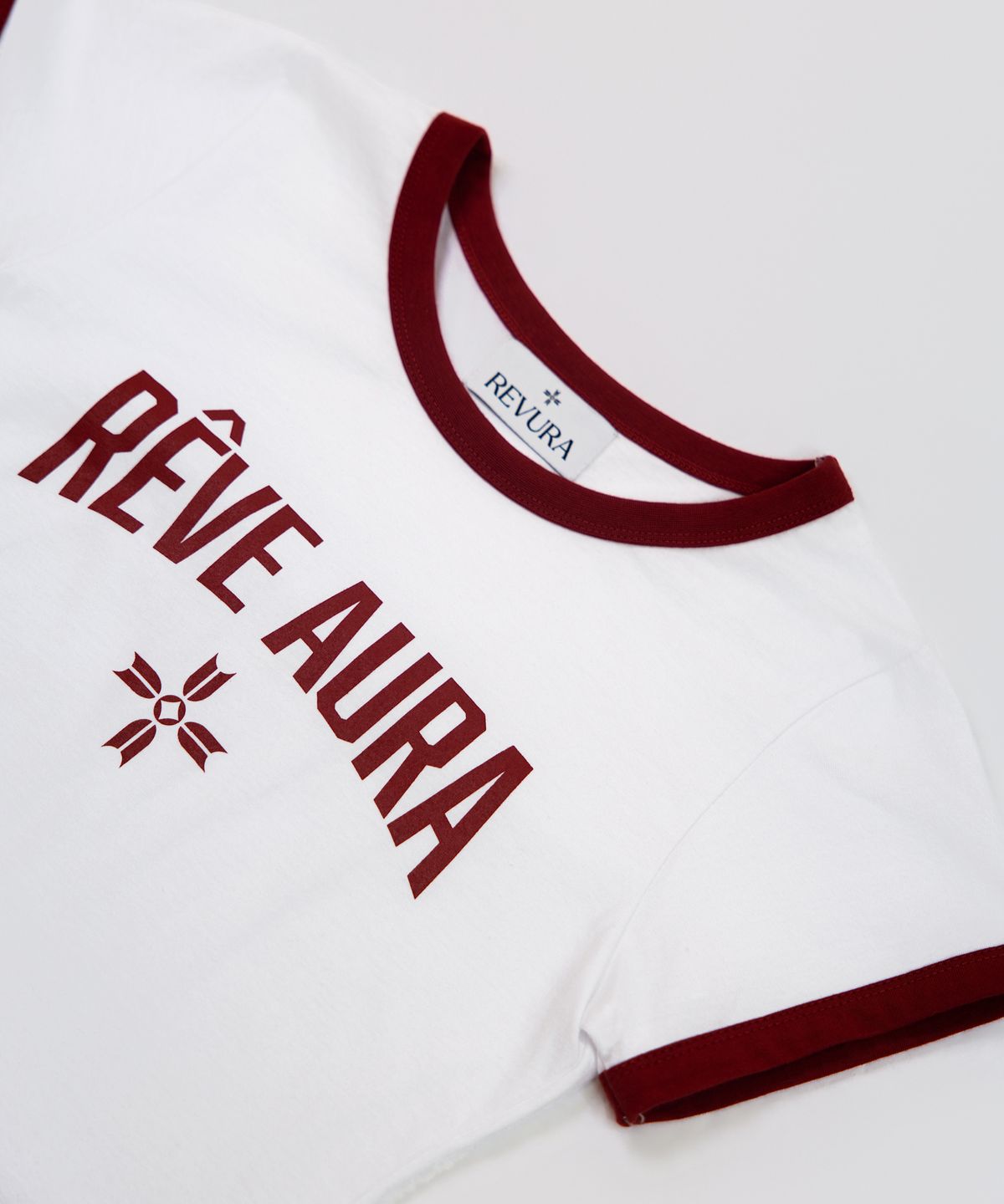 레뷰라(REVURA) REVE AURA CROP RINGER T-SHIRTS - S (W) / BRICK RED