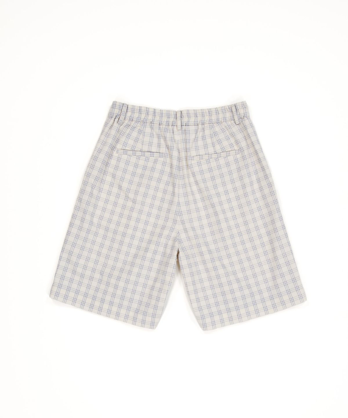 얼디르(EOLTR) Cotton Wide Banding Shorts, Blue Check
