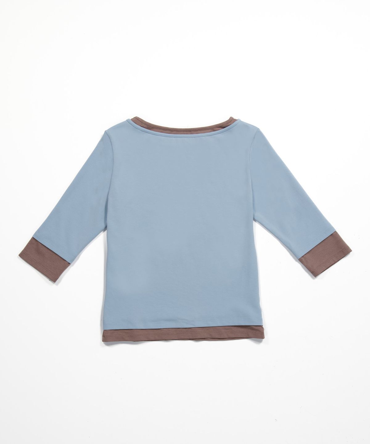 얼디르(EOLTR) Boat Neck Double Layered T-shirt, Blue