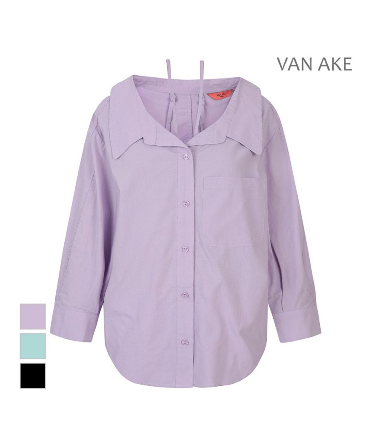 반에이크(VANAKE) 트임카라 블라우스_VB44BLUD08B