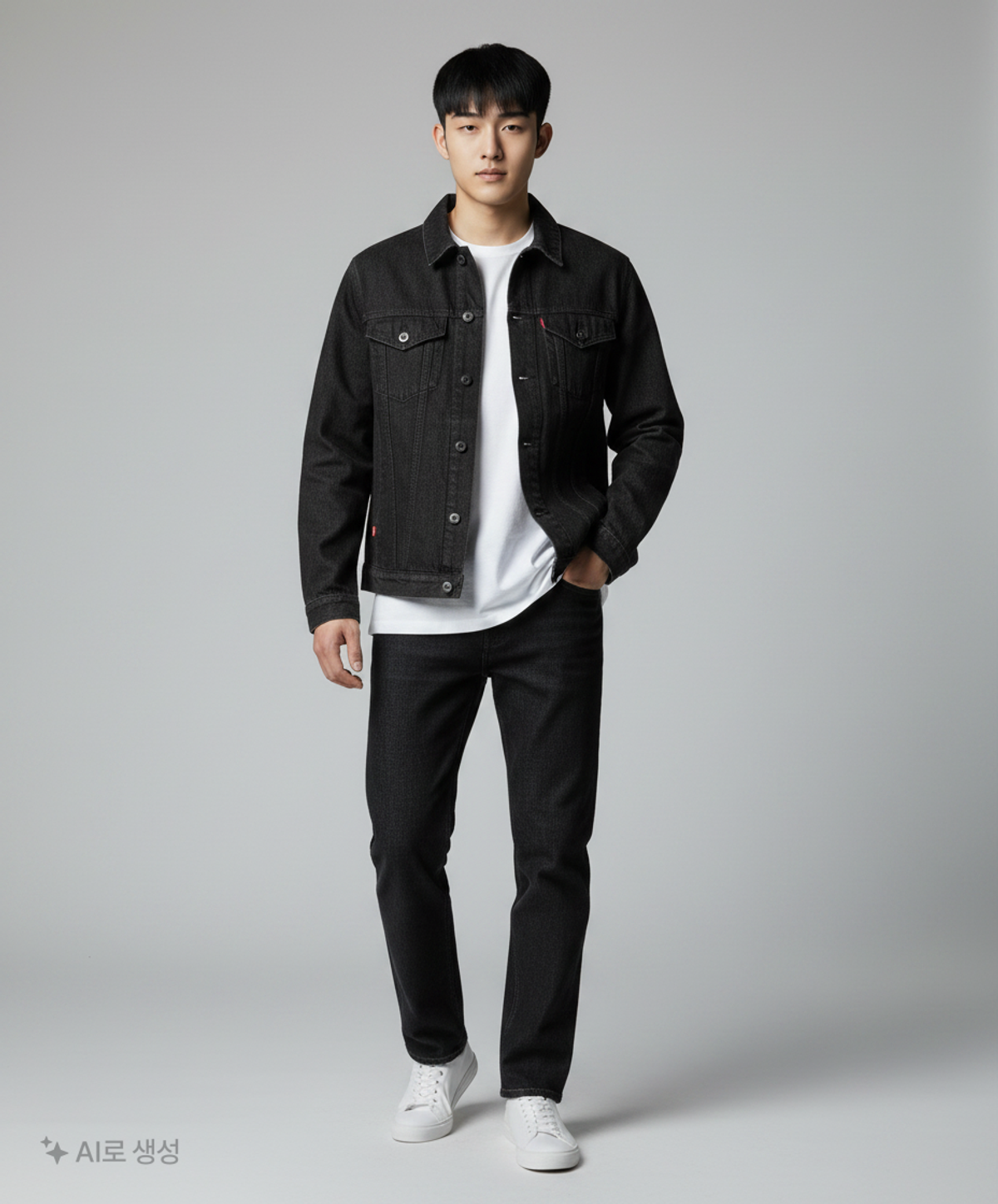 꼬모니노즈(COMONINOZ) DENIM TRUCKER JACKET [3 COLOR] L