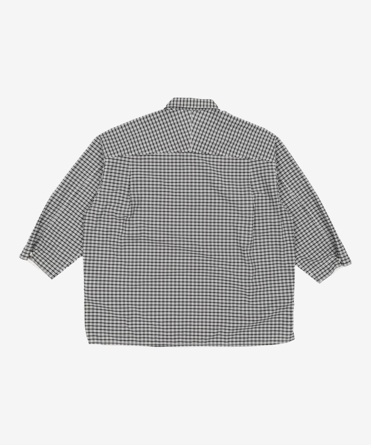 커스텀멜로우(CUSTOMELLOW) green check 3/4 sleeve shirt_CWSAM21212GRX L