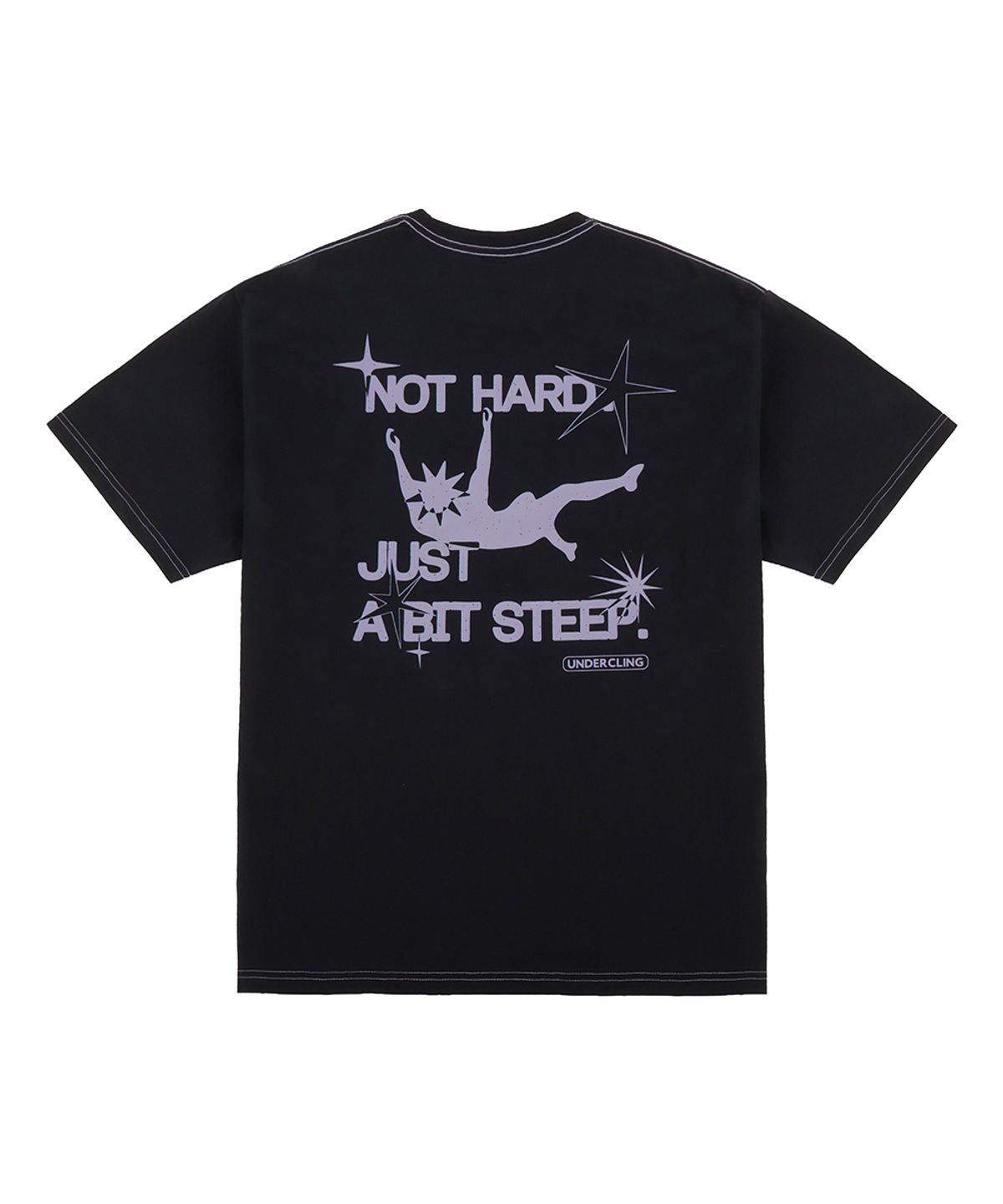 언더클링(UNDERCLING) NOT HARD 오버사이즈 그래픽 티셔츠 (블랙)