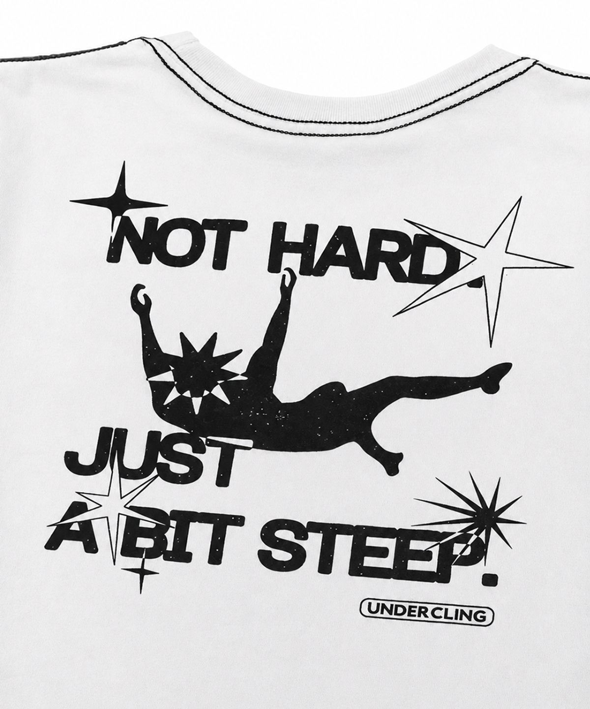 언더클링(UNDERCLING) NOT HARD 오버사이즈 그래픽 티셔츠 (화이트)