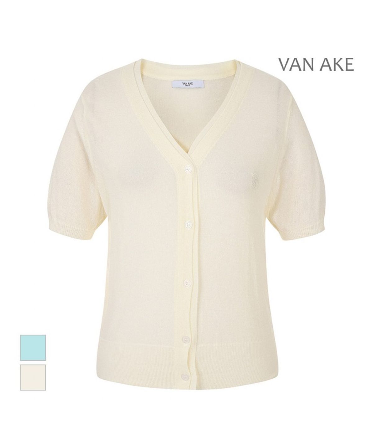 반에이크(VANAKE) 자수반팔 가디건_VB46KCUG01Z