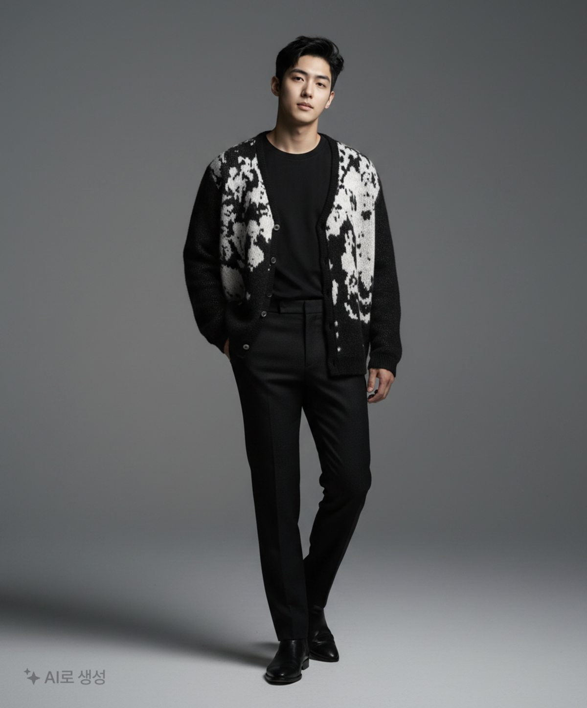 노매뉴얼(NOMANUAL) PPS HAIRY CARDIGAN - BLACK M