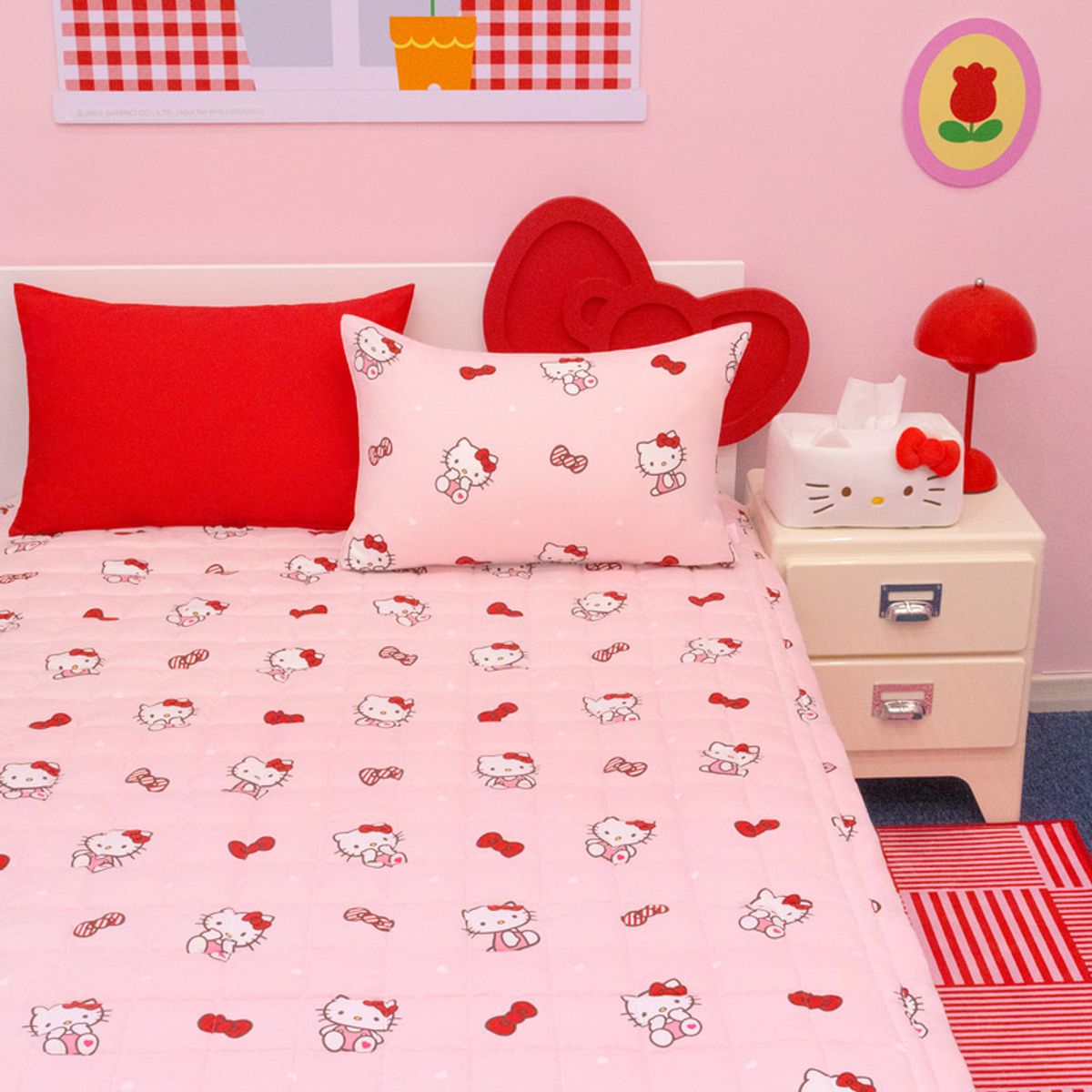 나라홈데코(NARAHOMEDECO) 산리오 헬로키티 워싱패드 레드클래식