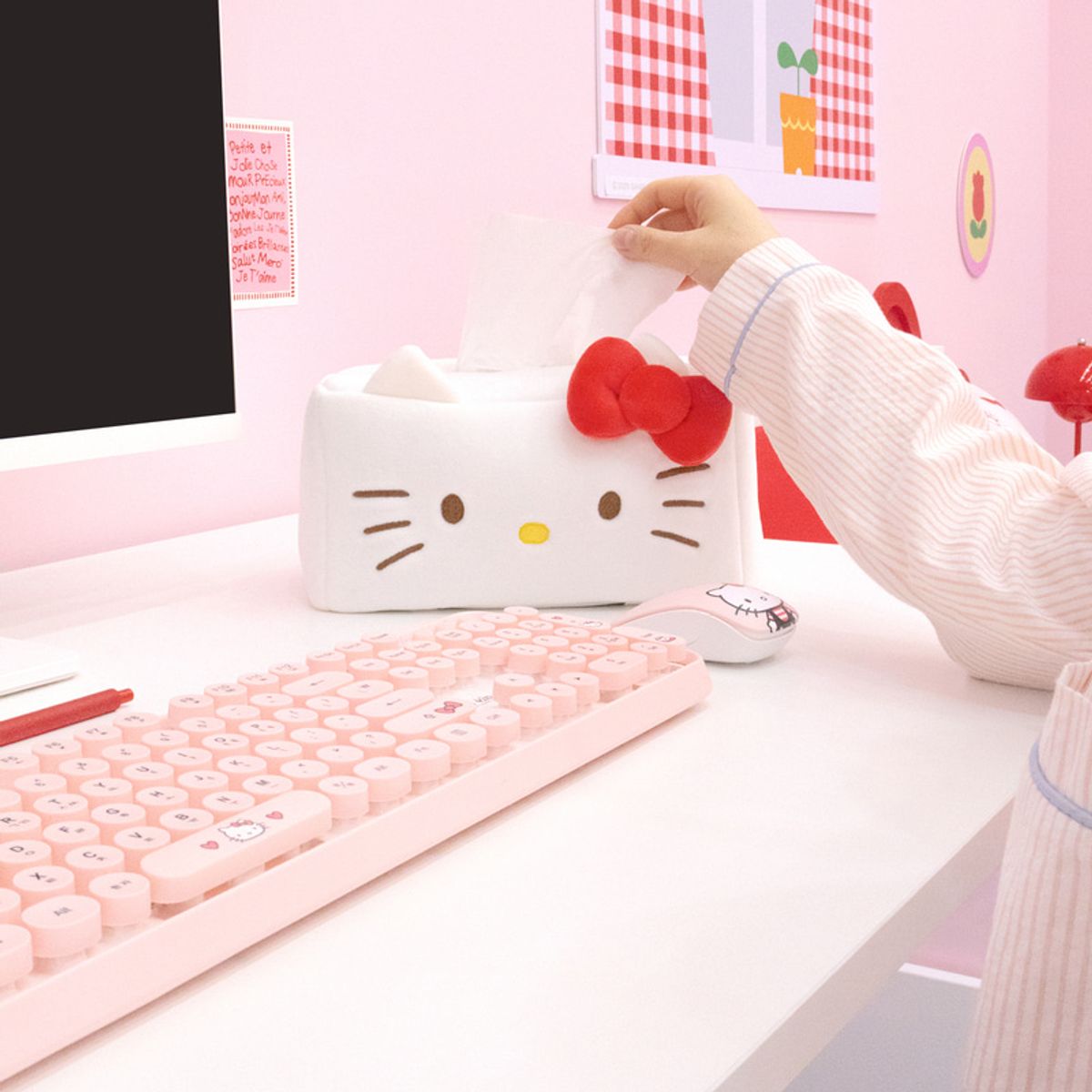 나라홈데코(NARAHOMEDECO) 산리오 헬로키티 티슈커버 레드클래식