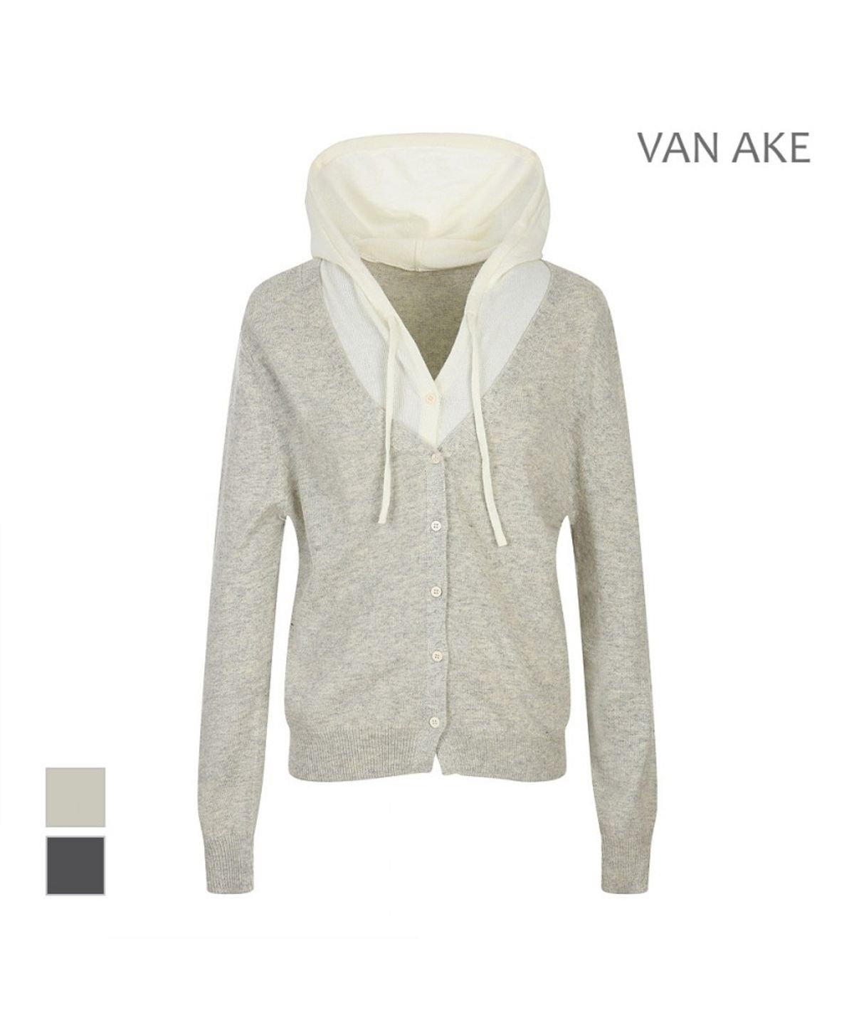반에이크(VANAKE) 레이어드 후드 니트가디건_VB4XKCUG03Z