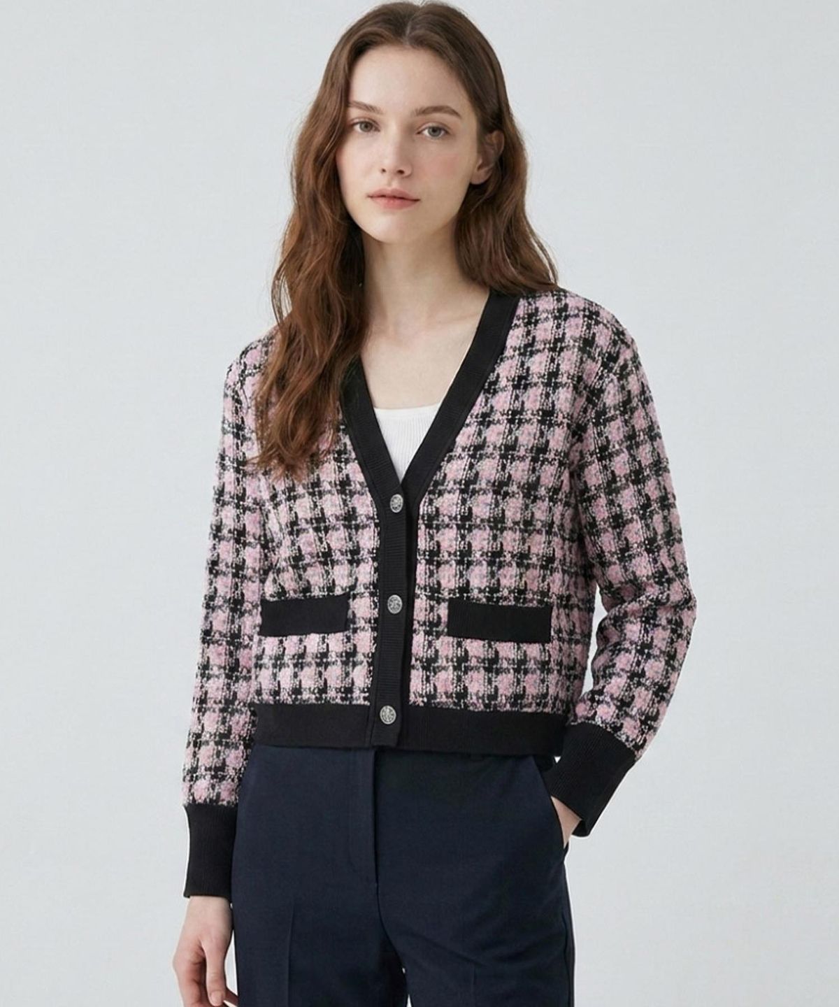 반에이크(VANAKE) 트위드패턴 자켓_VB33JKMD01Z