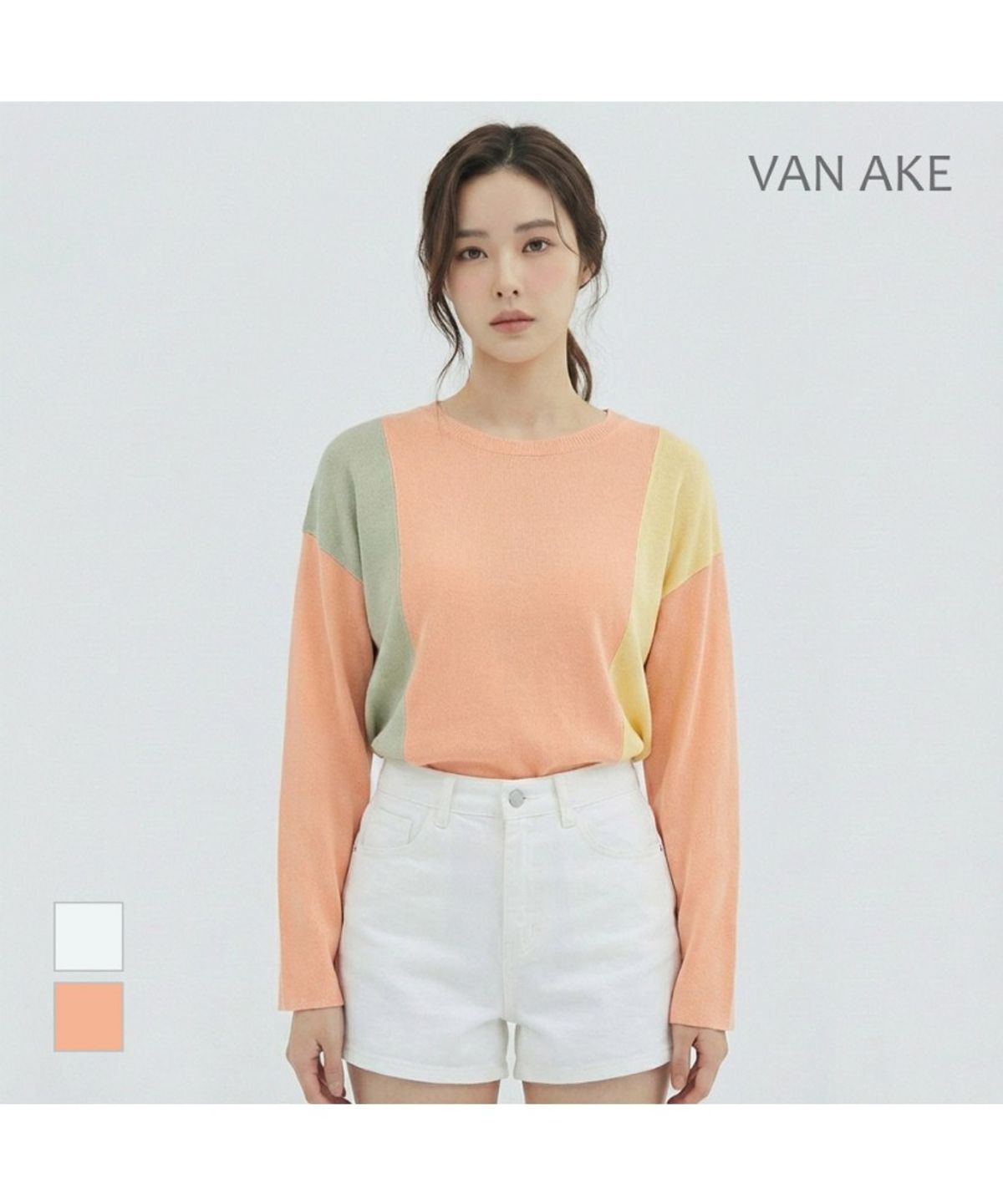 반에이크(VANAKE) 컬러 블록배색 니트_VB25KTQ314Z