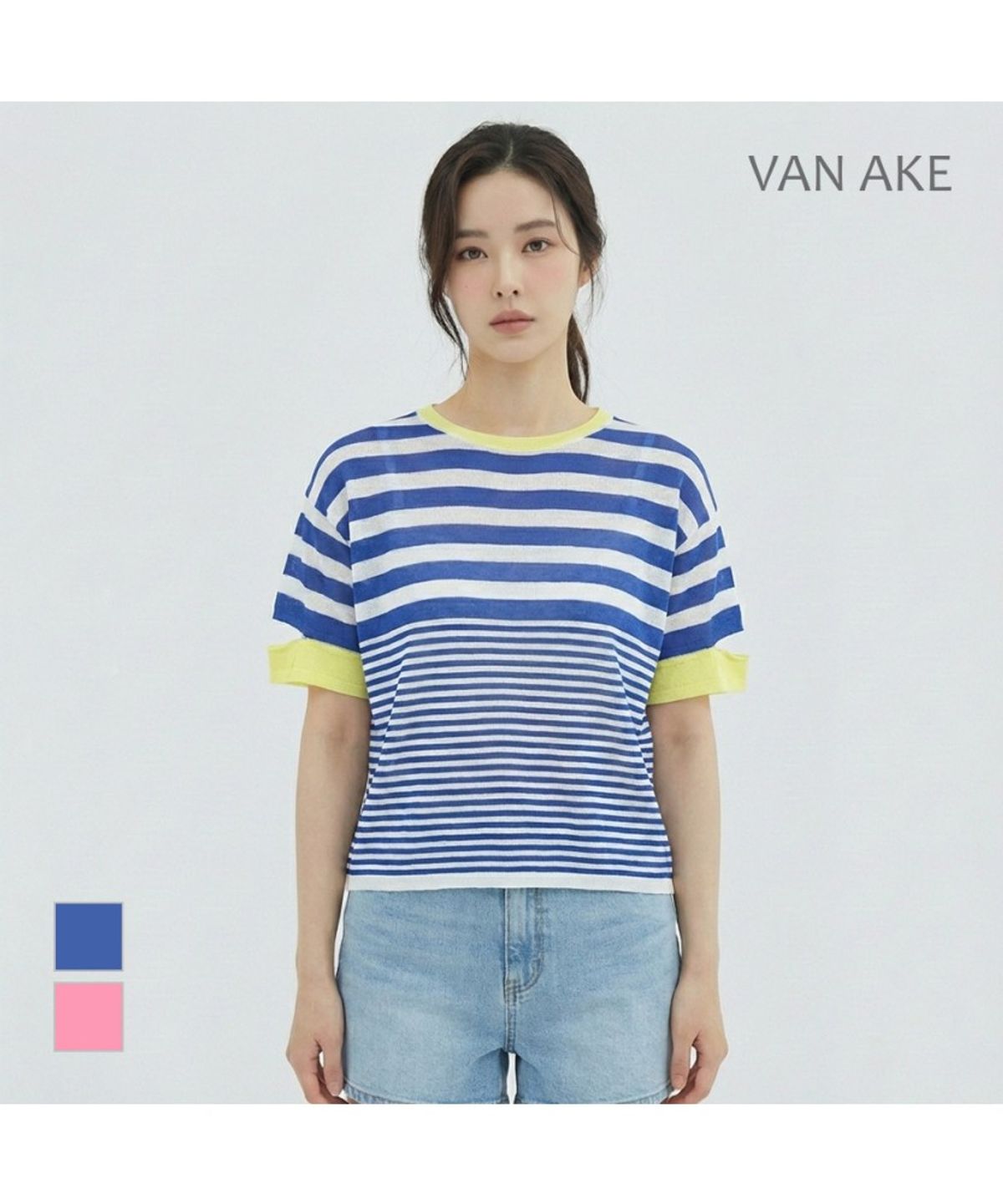 반에이크(VANAKE) ST패턴 반팔니트_VB27KTQ301Z