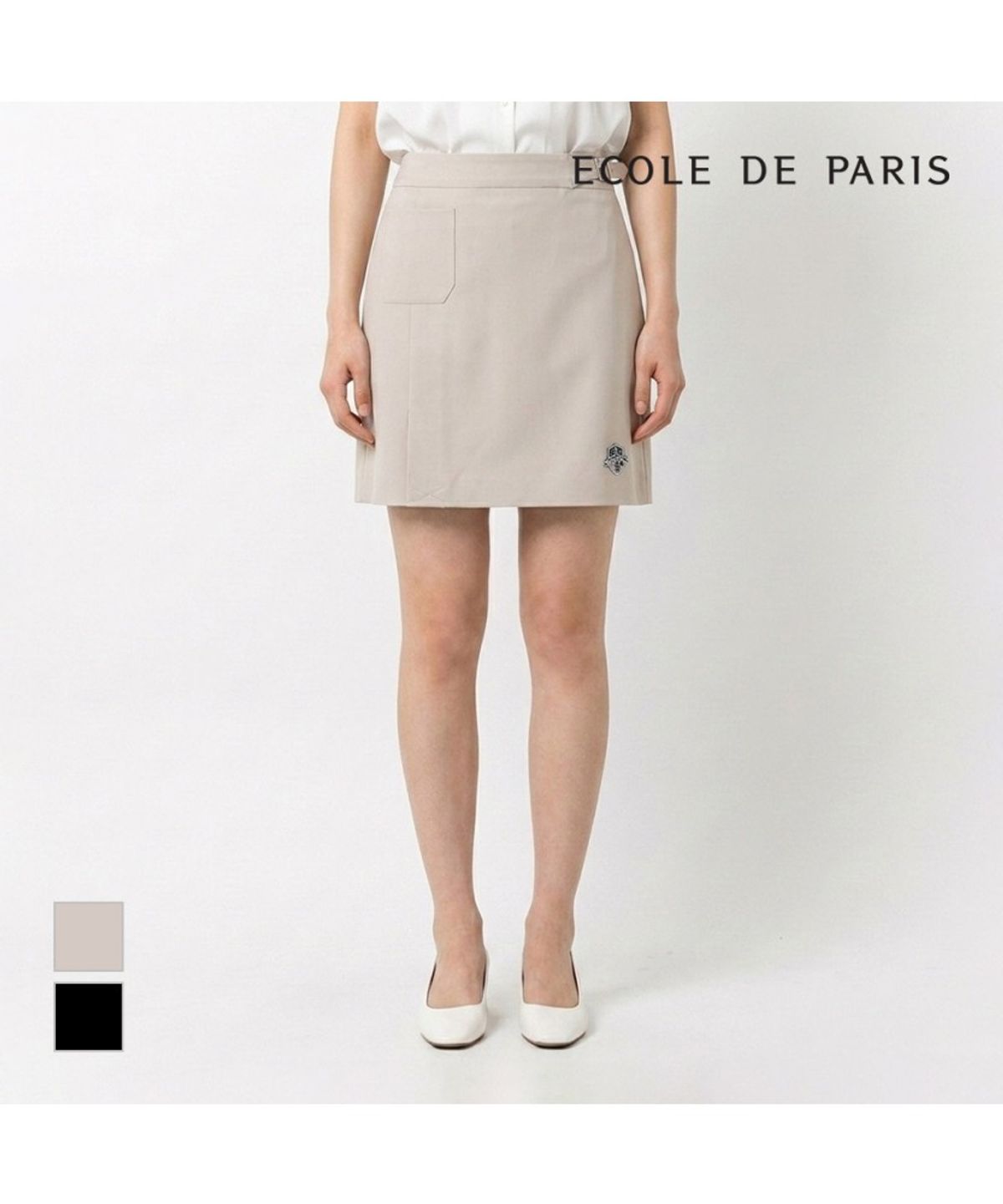 에꼴드파리(ECOLEDEPARIS) 옆버클 미니 스커트_RB23WSA001Z