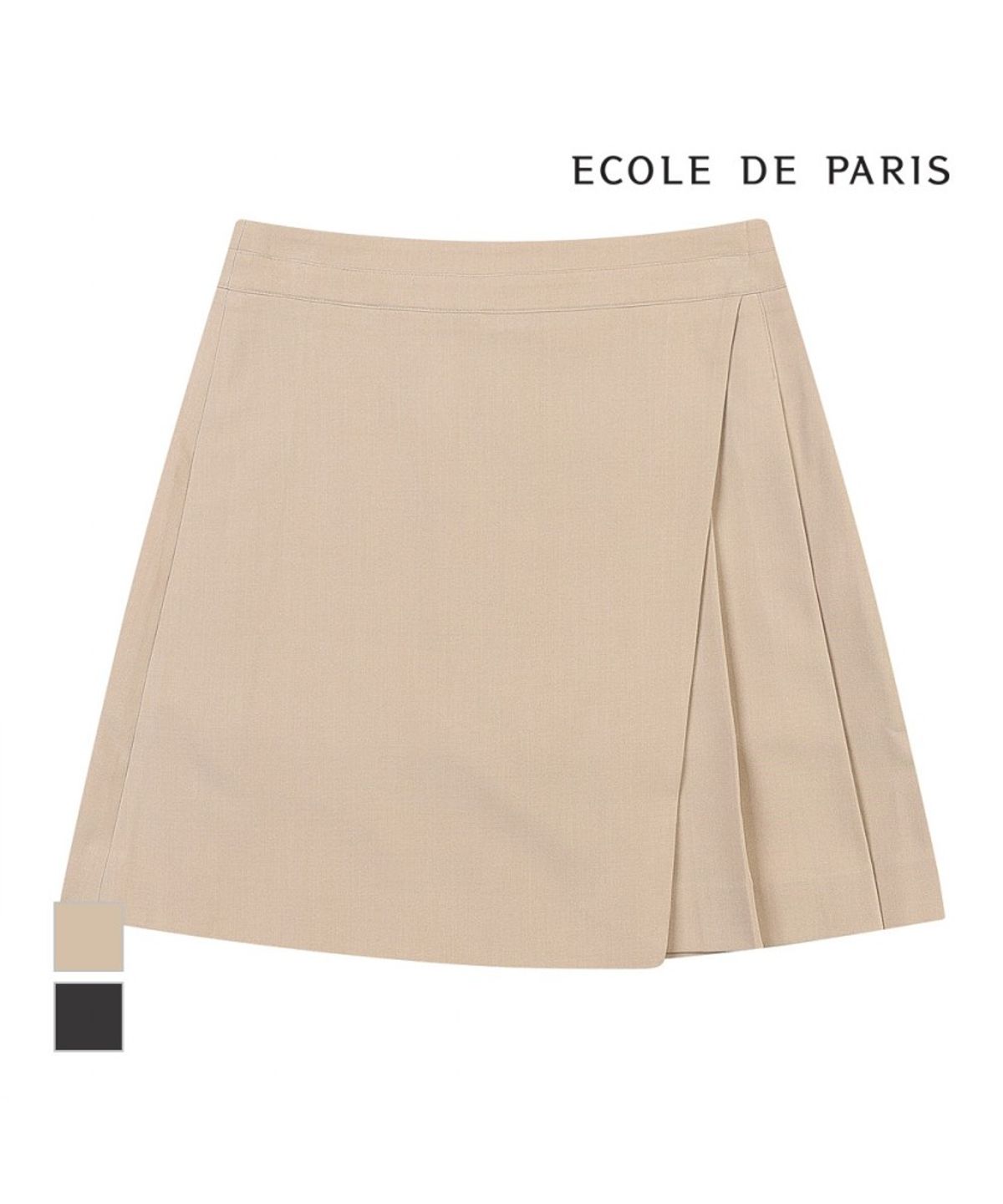 에꼴드파리(ECOLEDEPARIS) 언발플리츠 미니 스커트_RB32WSCM30Z