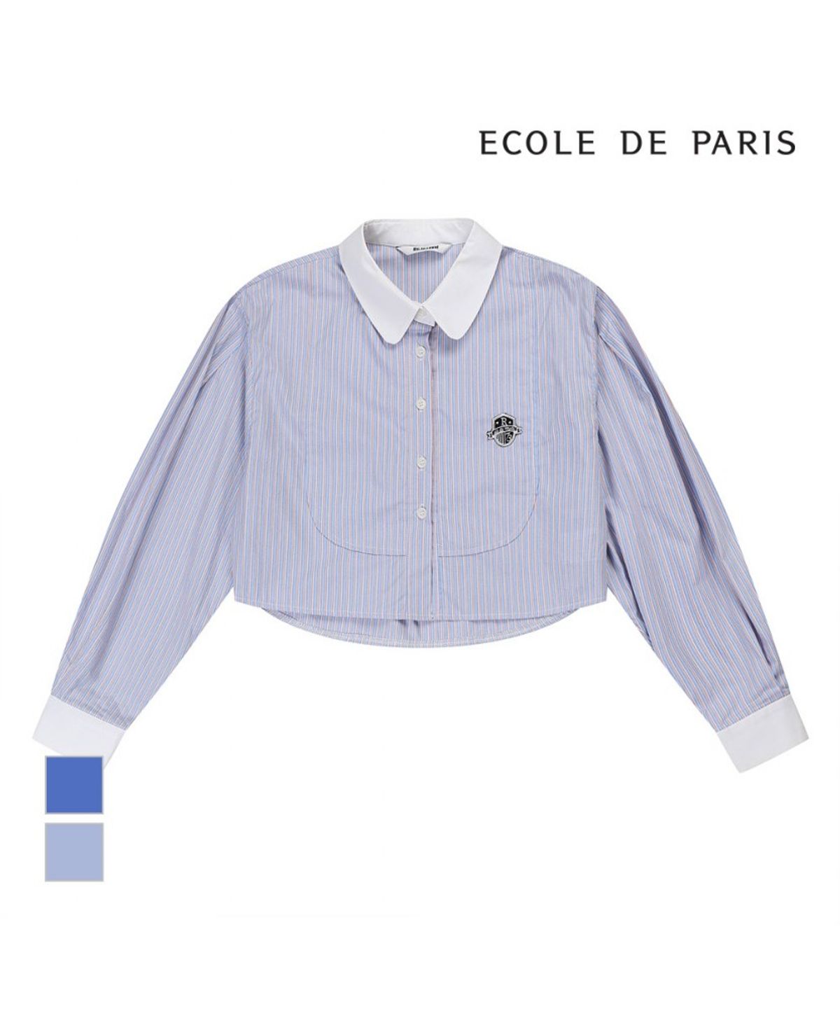 에꼴드파리(ECOLEDEPARIS) 스트라이프 크롭 셔츠_RB33WBBM31Z