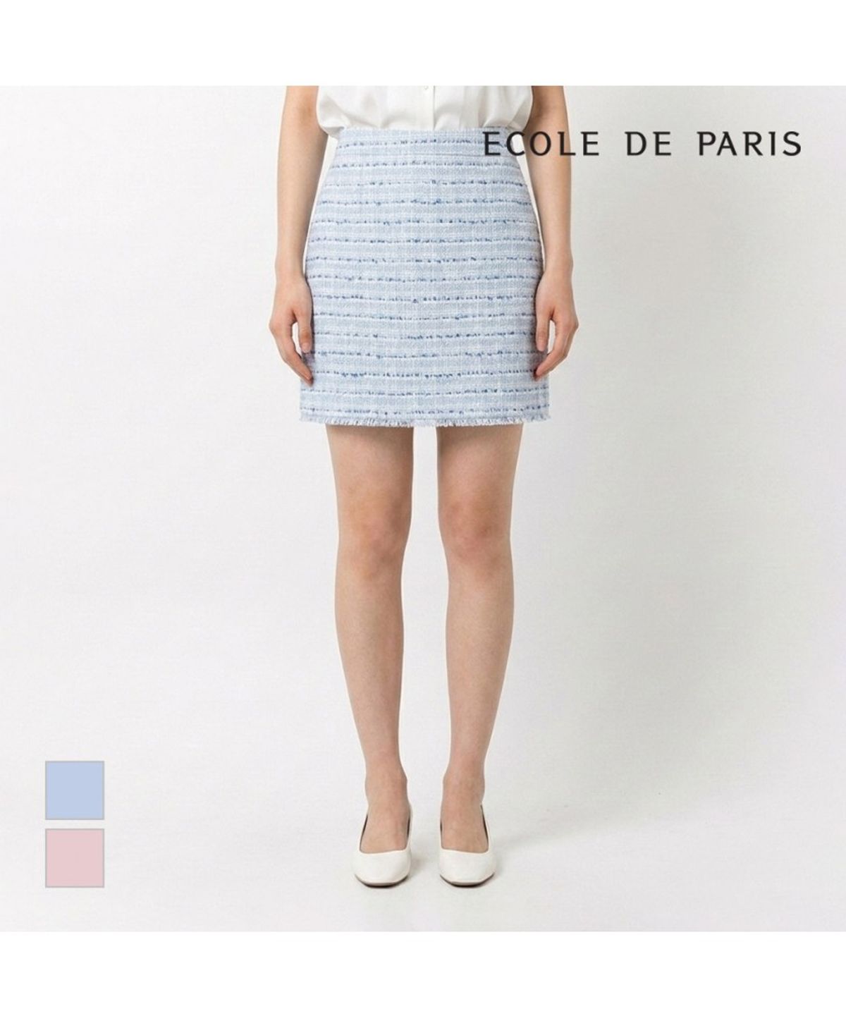 에꼴드파리(ECOLEDEPARIS) 트위드디자인 스커트_RB33WSAE13Z