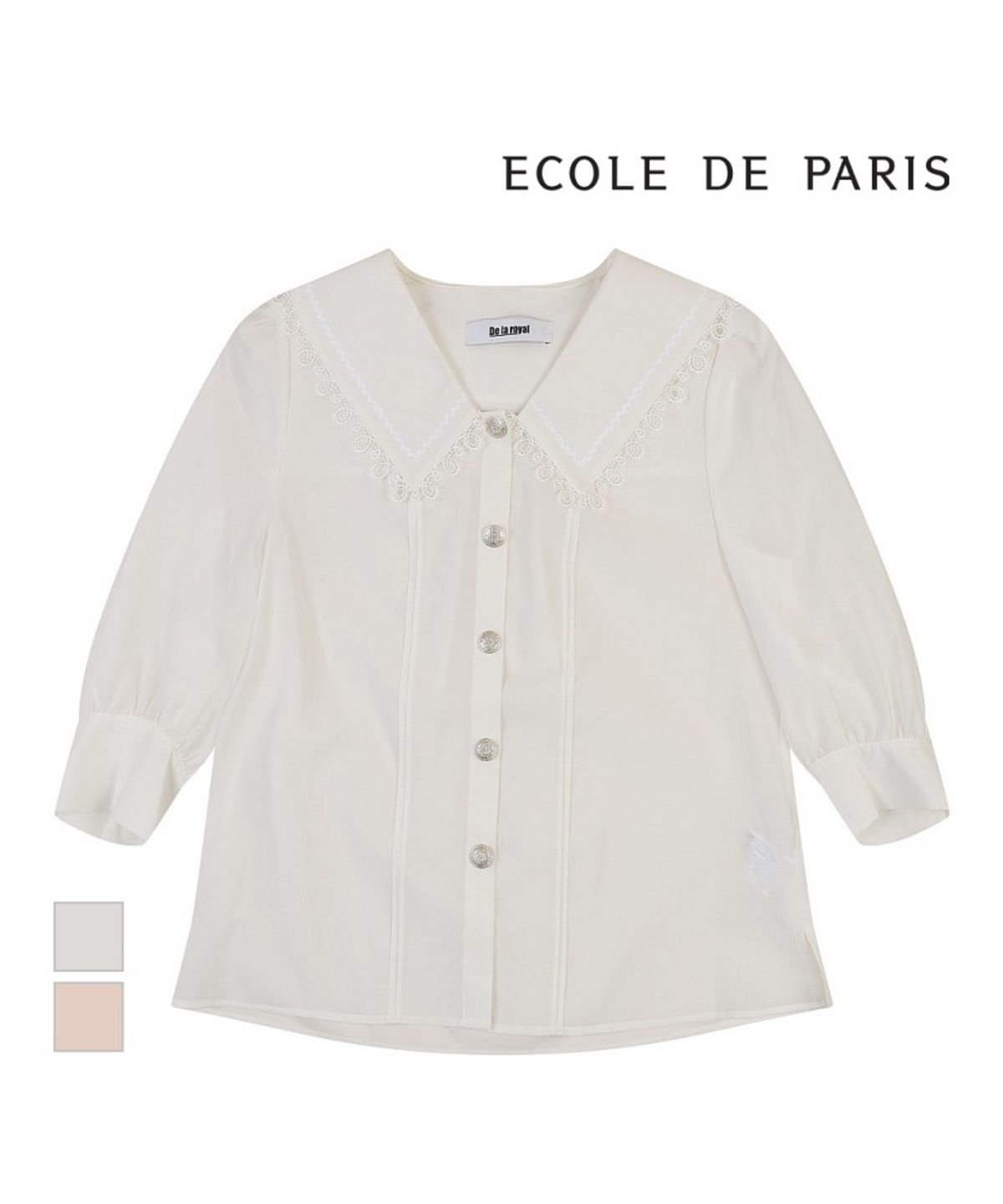 에꼴드파리(ECOLEDEPARIS) 레이스 카라 블라우스_RB34WBAM07Z