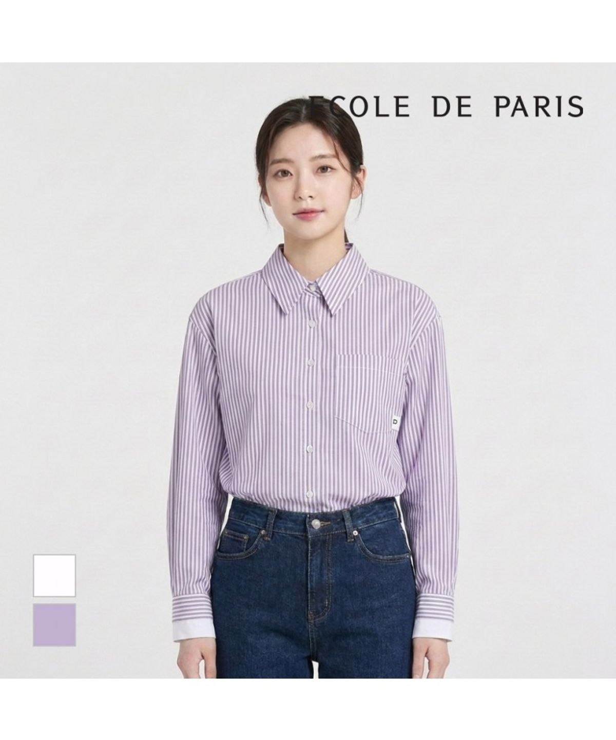 에꼴드파리(ECOLEDEPARIS) 스트라이프 셔츠_RB34WBBM32Z
