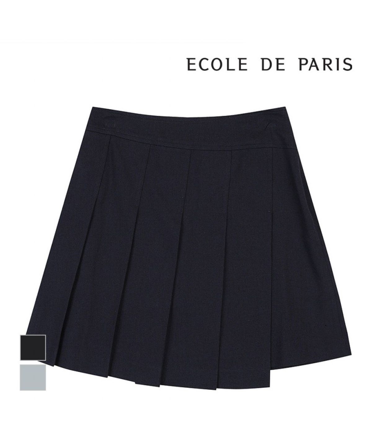 에꼴드파리(ECOLEDEPARIS) 헤링본 사선 주름 스커트_RB34WSAM06Z