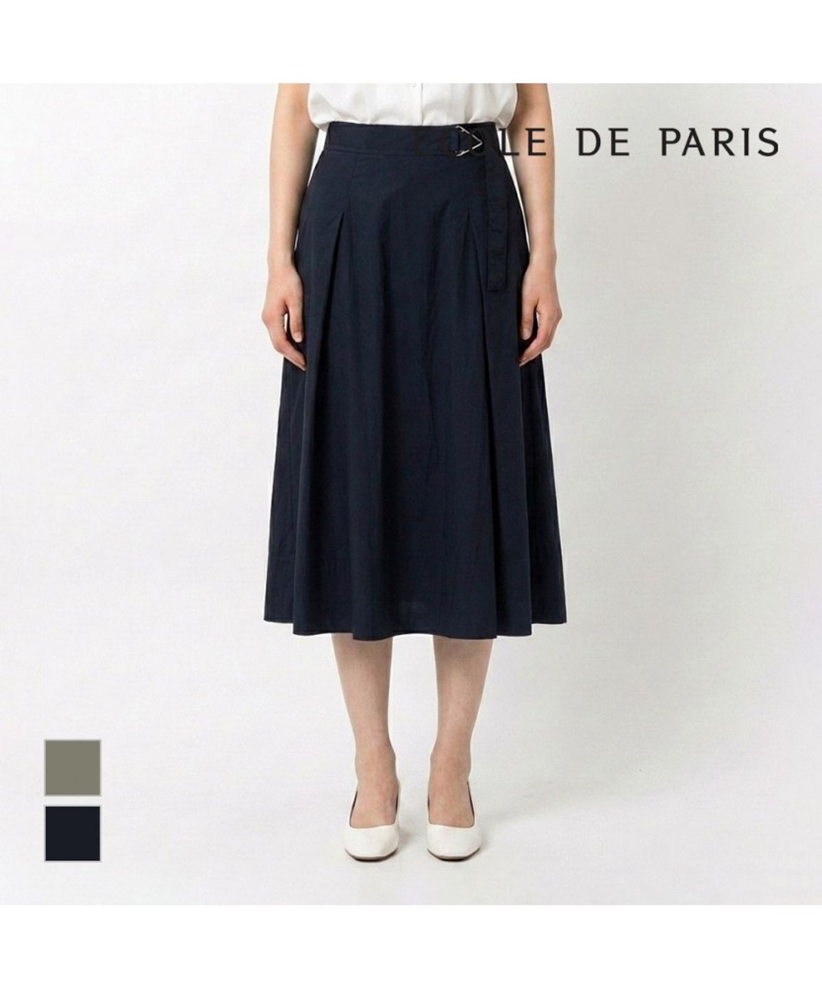 에꼴드파리(ECOLEDEPARIS) 스트랩 플레어 스커트_RB34WSBM30Z
