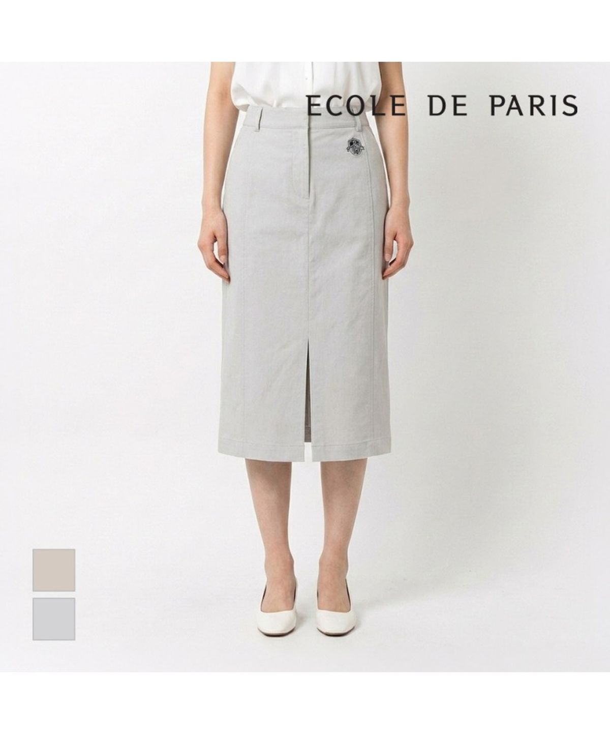 에꼴드파리(ECOLEDEPARIS) 와펜 벨티드 우븐 스커트_RB34WSCM30A