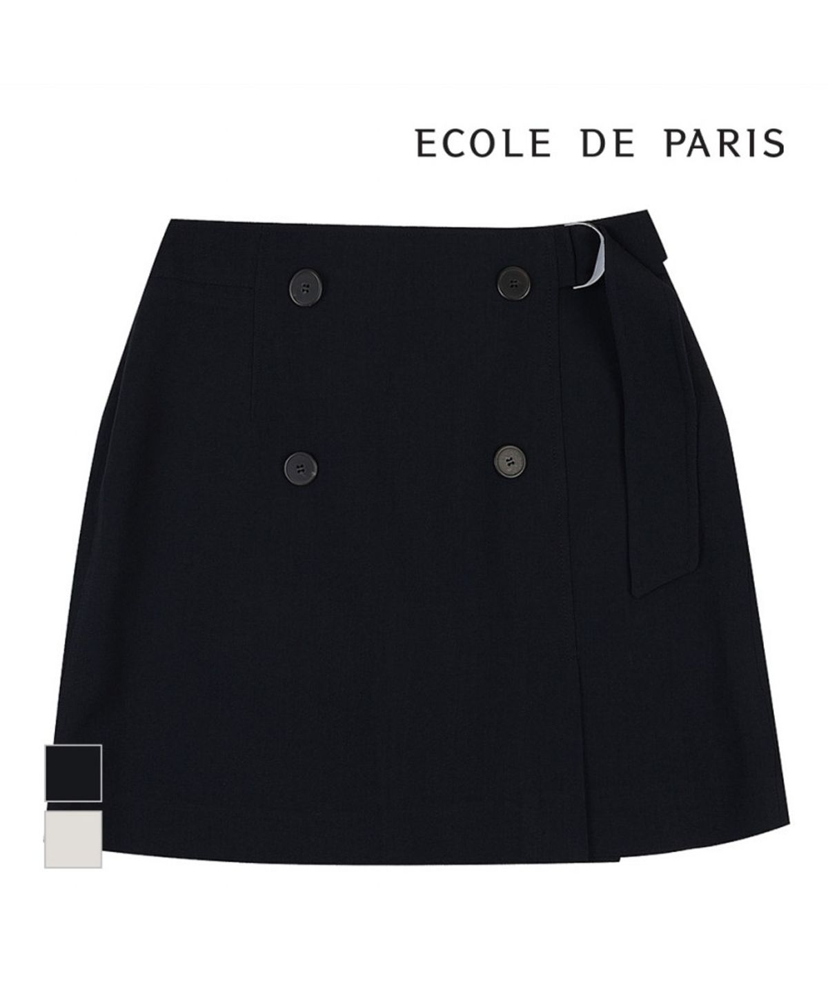 에꼴드파리(ECOLEDEPARIS) 모던 더블버튼 미니 스커트_RB34WSCM31Z
