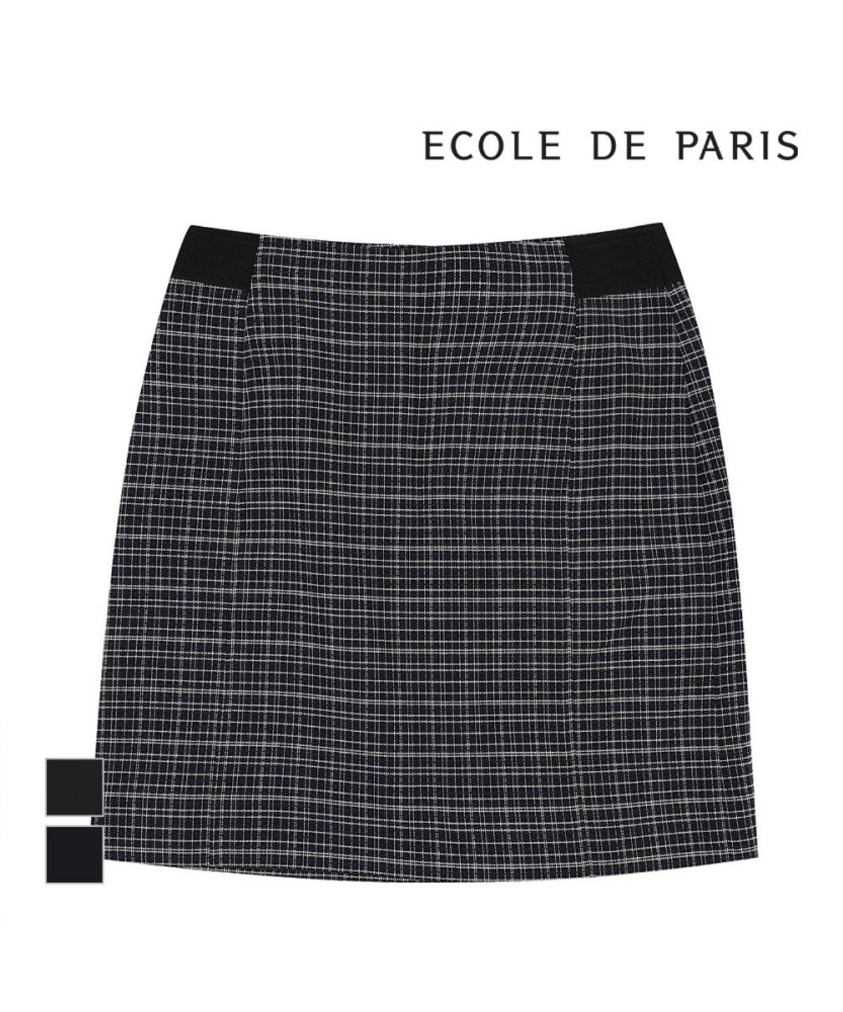 에꼴드파리(ECOLEDEPARIS) 밴딩 하이웨스트 미니 스커트_RB34WSCM35Z