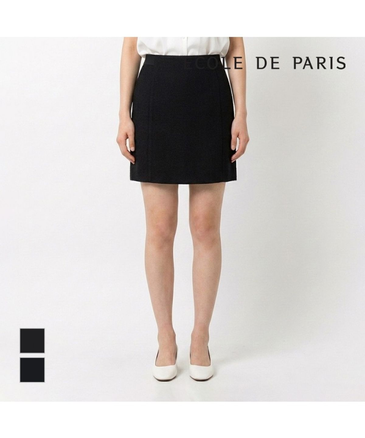 에꼴드파리(ECOLEDEPARIS) 밴딩 하이웨스트 미니 스커트_RB34WSCM35Z