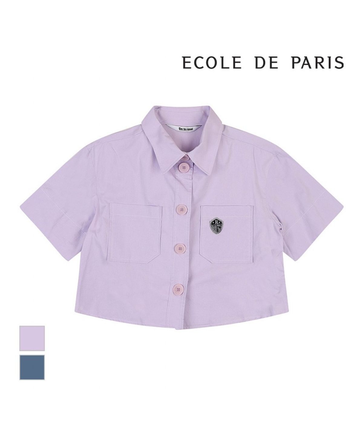 에꼴드파리(ECOLEDEPARIS) 데님 반팔 크롭 자켓_RB35WJBM38Z