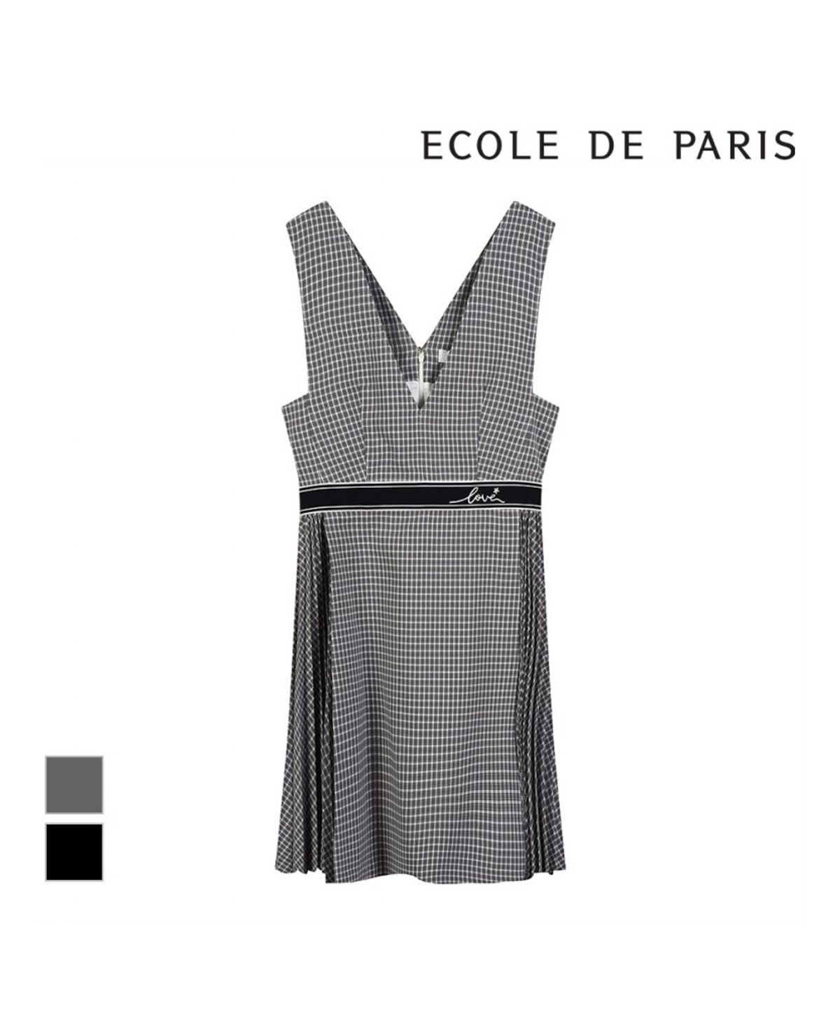에꼴드파리(ECOLEDEPARIS) 밑단 플리츠 주름 민소매 원피스_RB35WOAM13Z