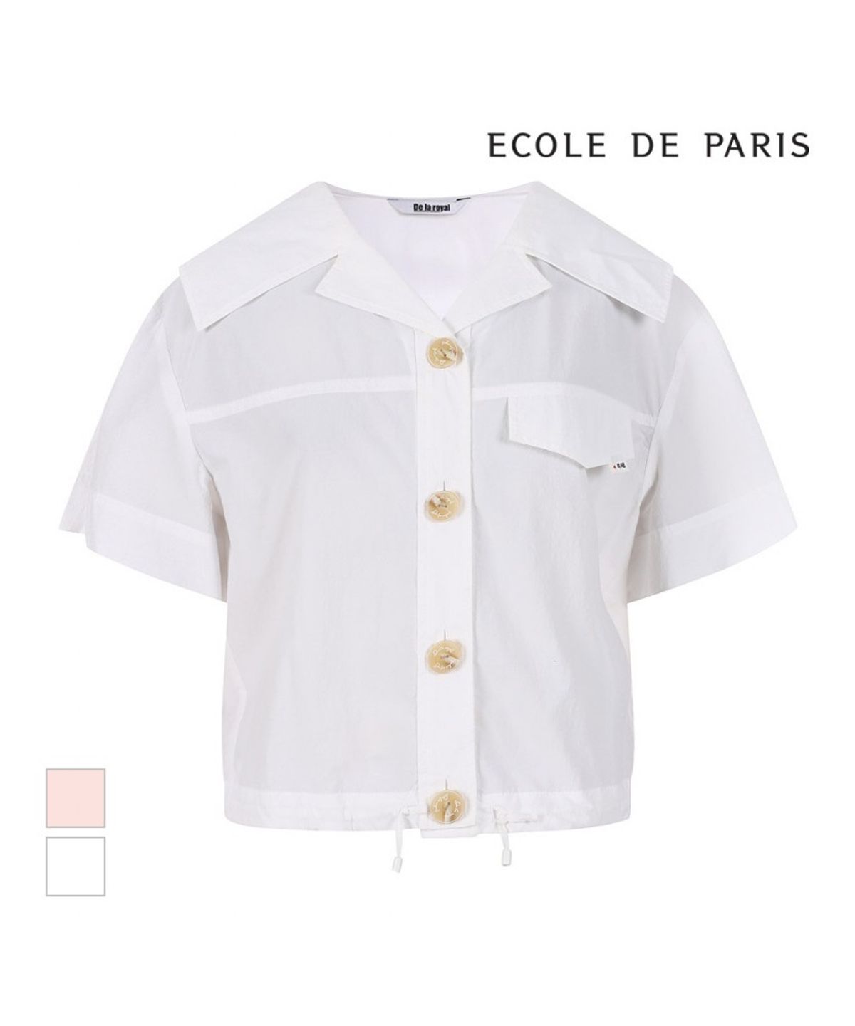 에꼴드파리(ECOLEDEPARIS) 빅카라 반팔 블라우스_RB36WBAM15Z