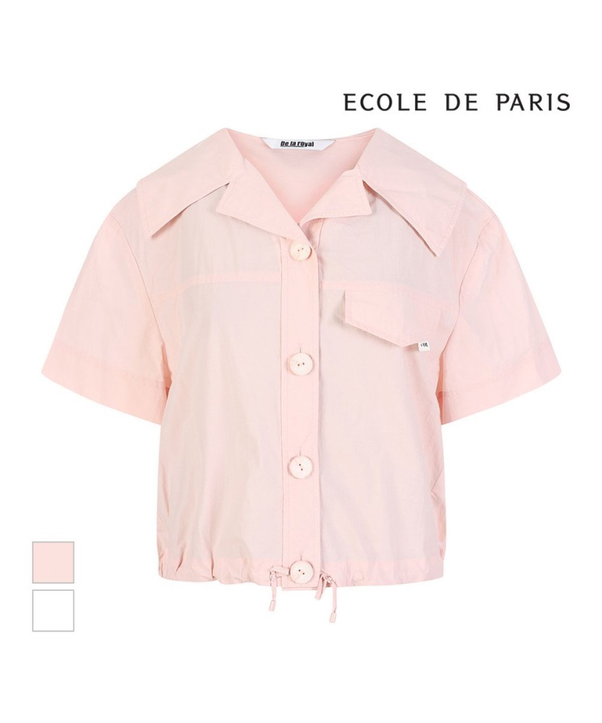 에꼴드파리(ECOLEDEPARIS) 빅카라 반팔 블라우스_RB36WBAM15Z