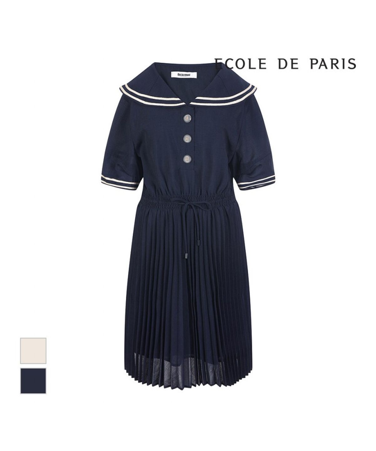 에꼴드파리(ECOLEDEPARIS) 세라카라 플리츠 원피스_RB36WOCM34Z