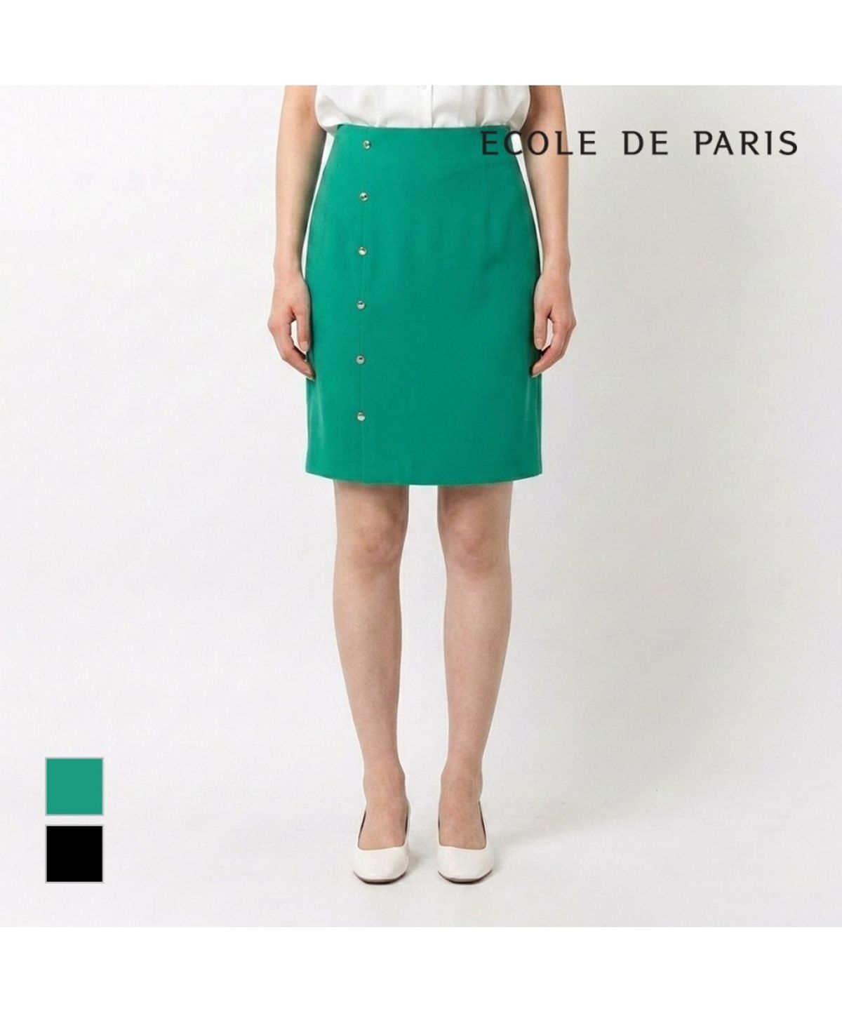 에꼴드파리(ECOLEDEPARIS) 미니단추 스판스커트_PB04WSA001Z