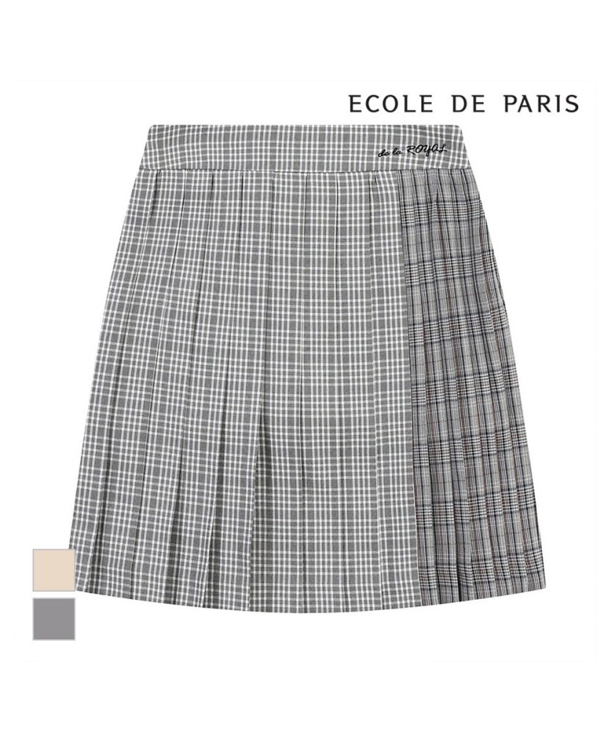 에꼴드파리(ECOLEDEPARIS) 체크배색플리츠스커트_RB26WSA007Z