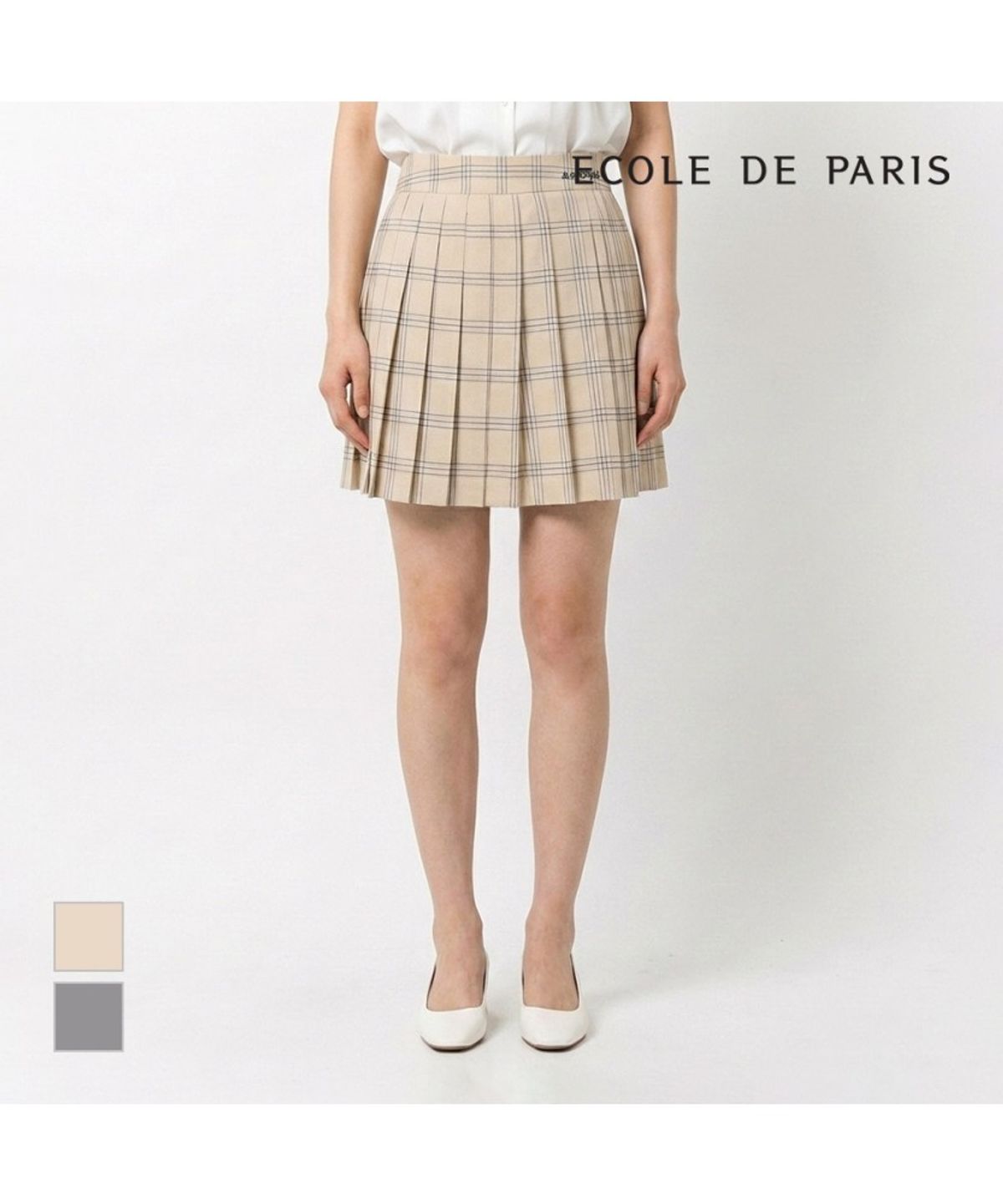 에꼴드파리(ECOLEDEPARIS) 체크배색플리츠스커트_RB26WSA007Z