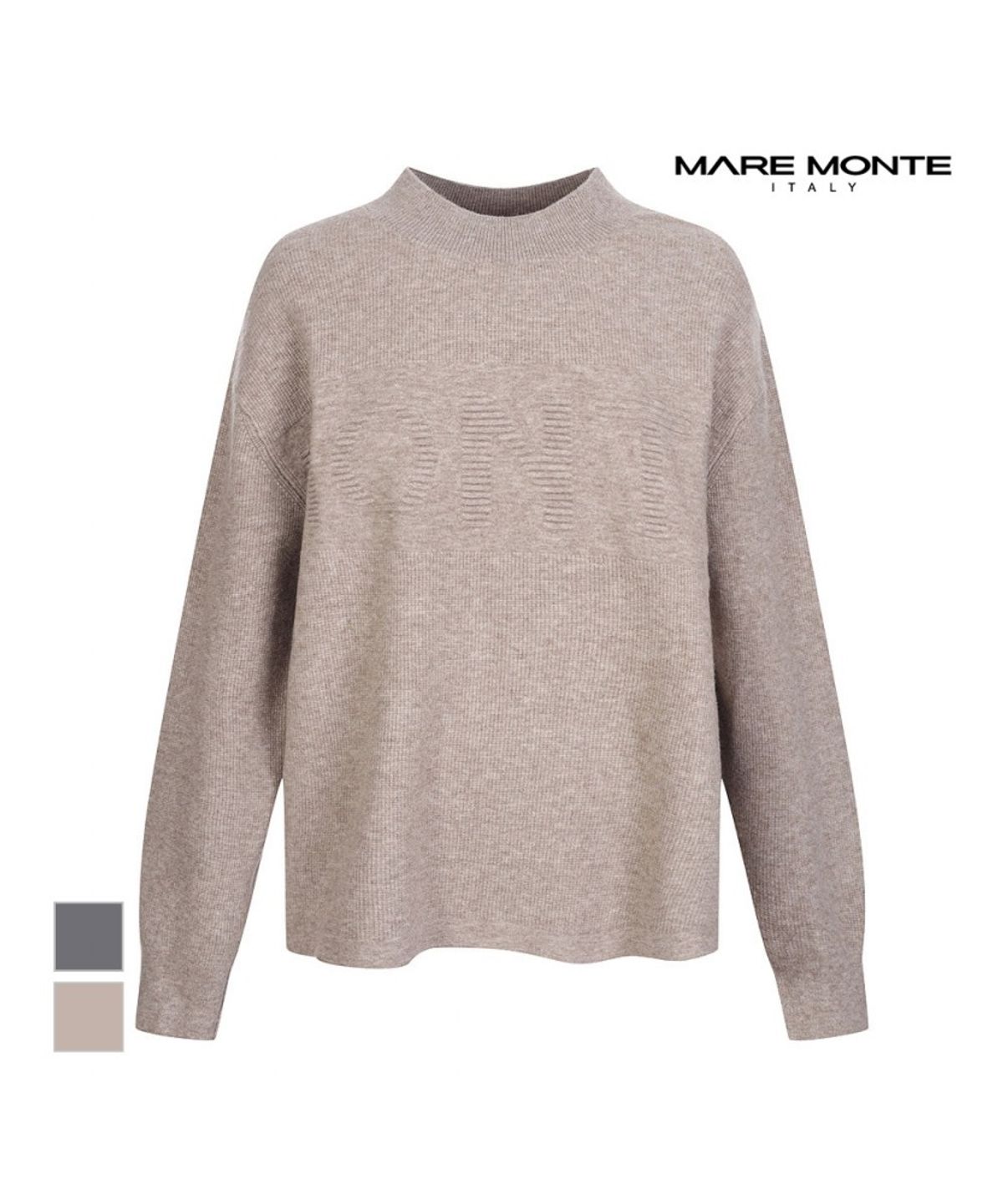 마레몬떼(MAREMONTE) 빅로고 반목넥 니트_M231MKT01P0