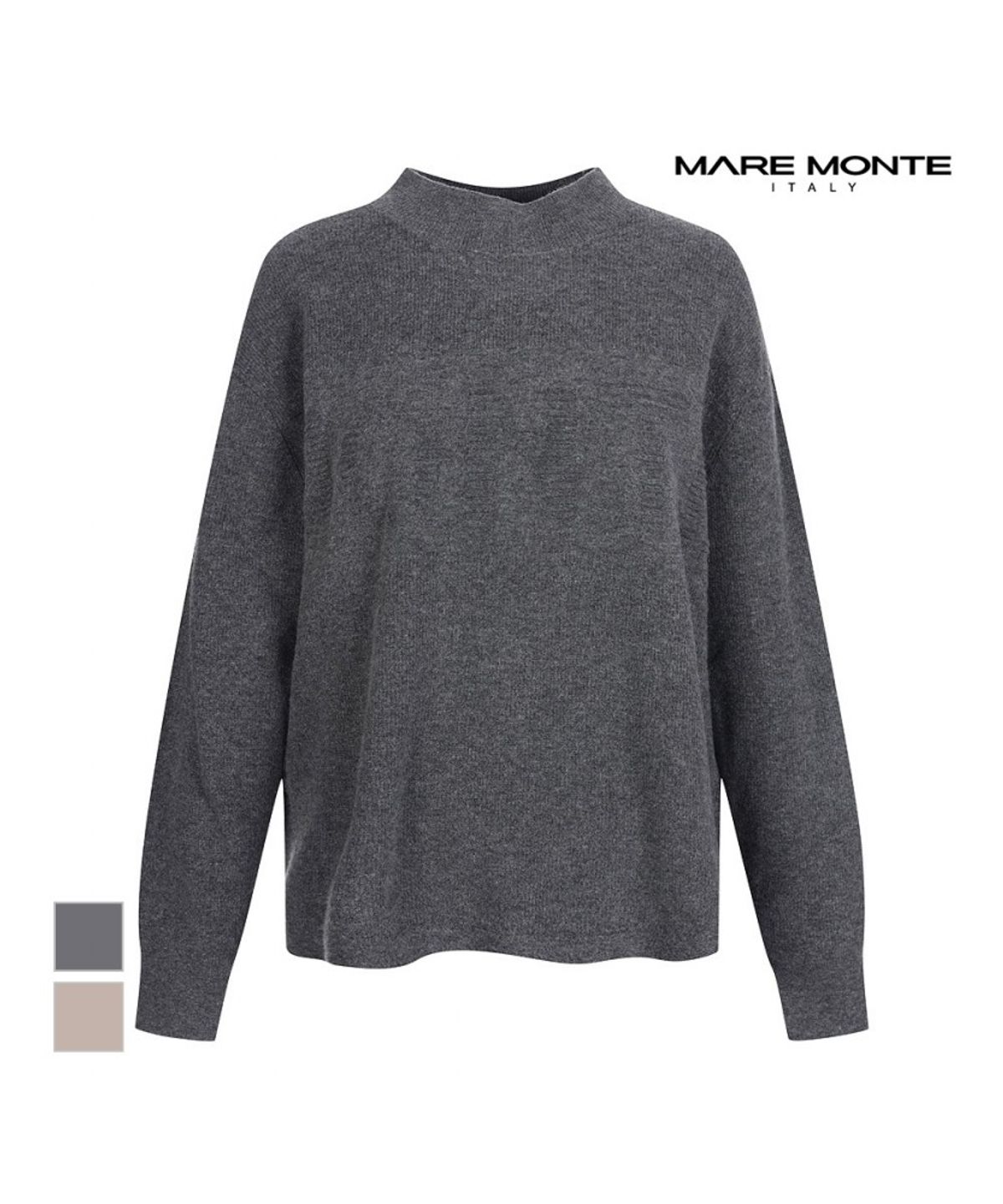 마레몬떼(MAREMONTE) 빅로고 반목넥 니트_M231MKT01P0