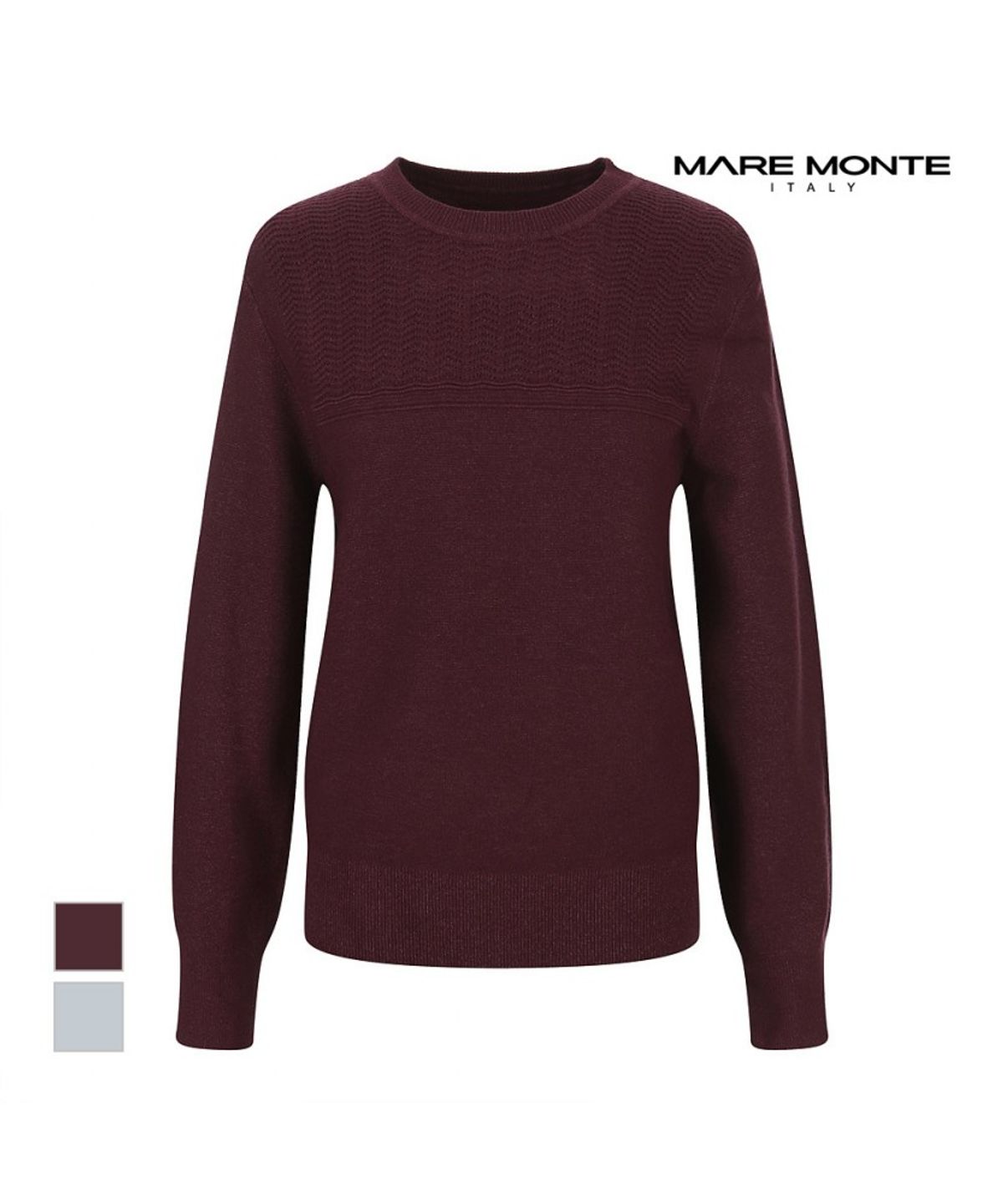 마레몬떼(MAREMONTE) 패턴짜임 라운드넥 니트_M242MKT10B0