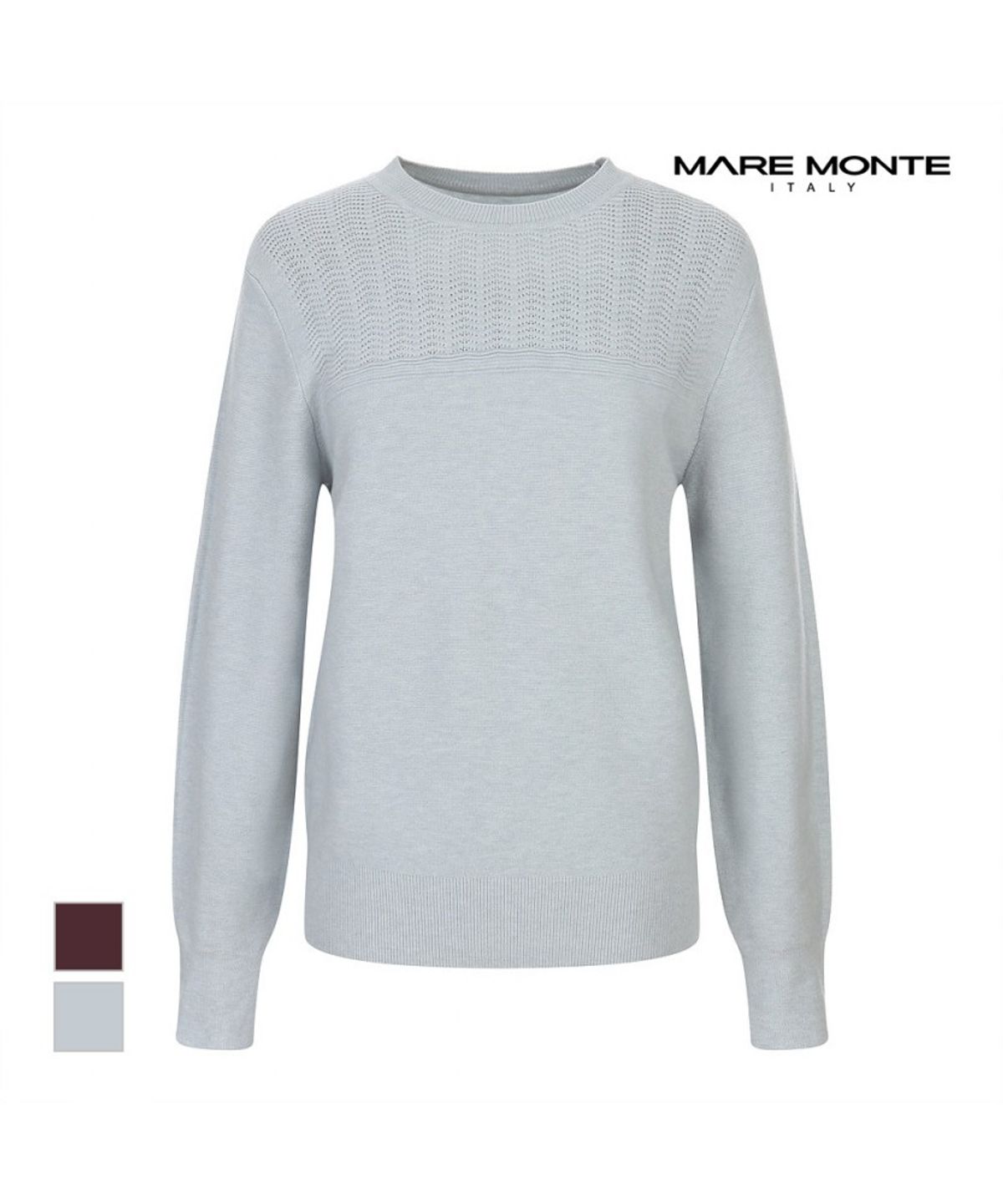 마레몬떼(MAREMONTE) 패턴짜임 라운드넥 니트_M242MKT10B0