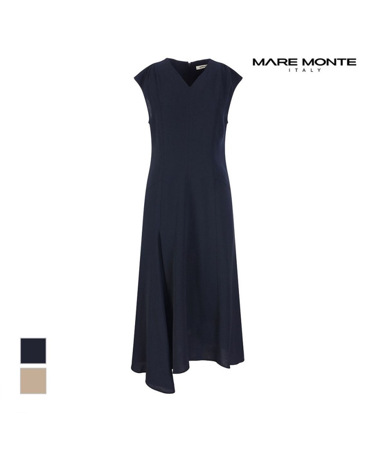 마레몬떼(MAREMONTE) 브이넥 민소매 원피스_M242MOP08S0