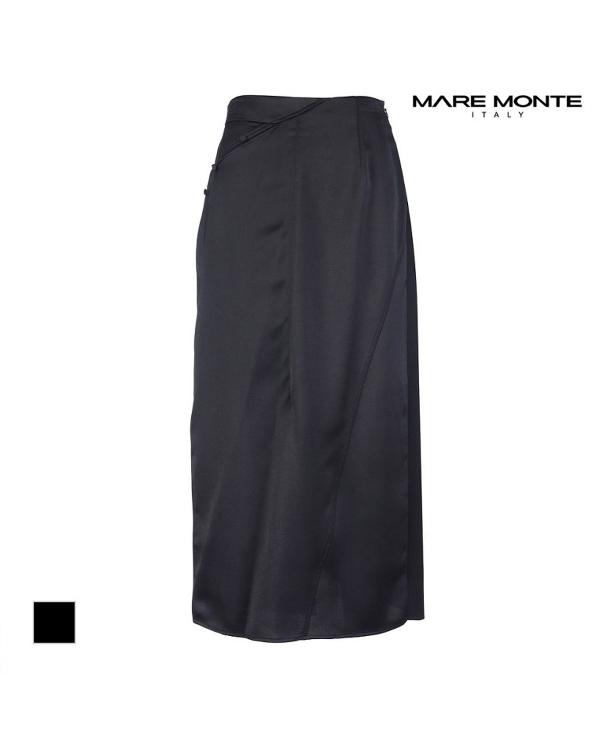 마레몬떼(MAREMONTE) 뒷밴딩 새틴 스커트_M242MSK08S0