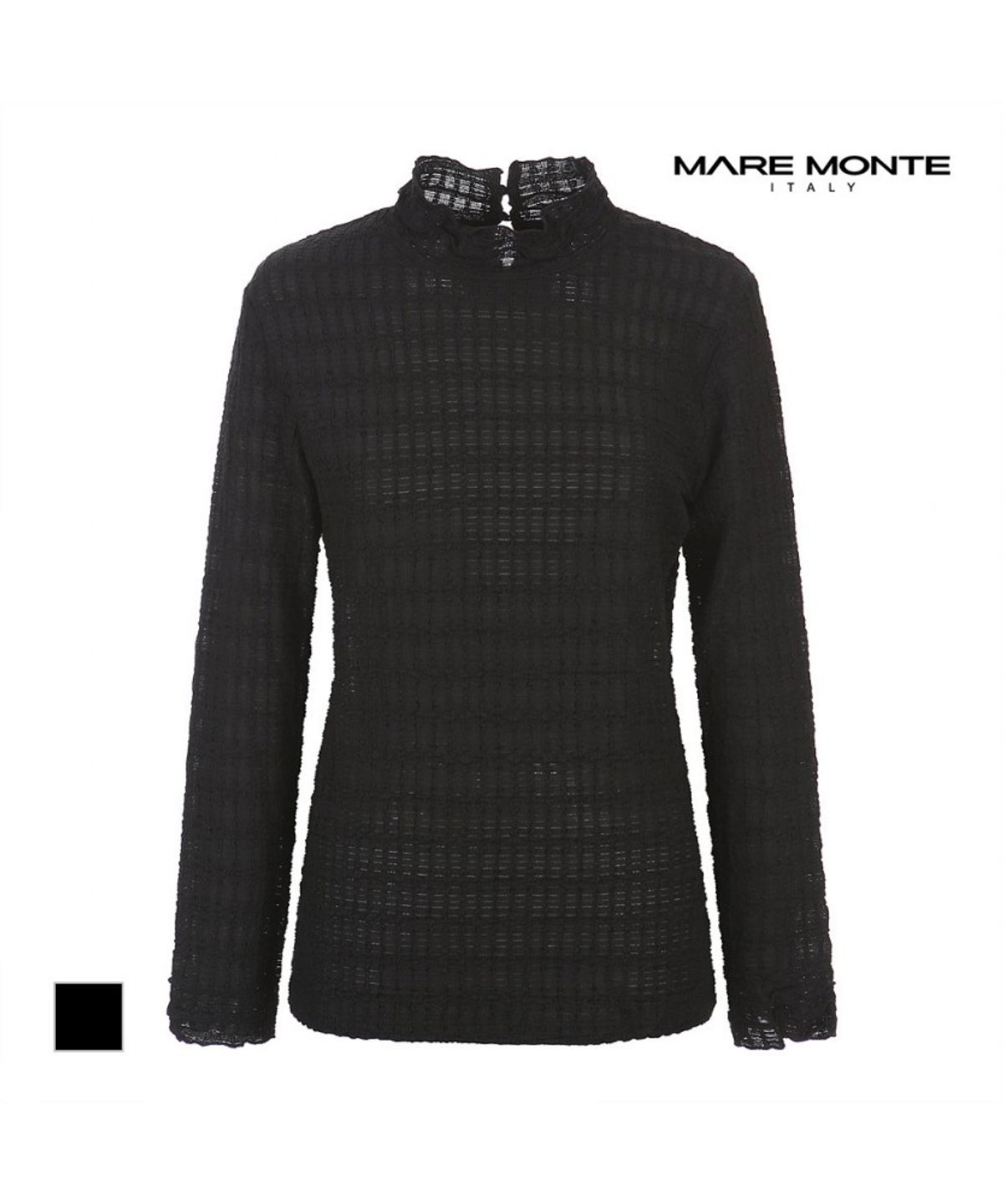 마레몬떼(MAREMONTE) 패턴디자인 시스루 블라우스_M243MBL20P0