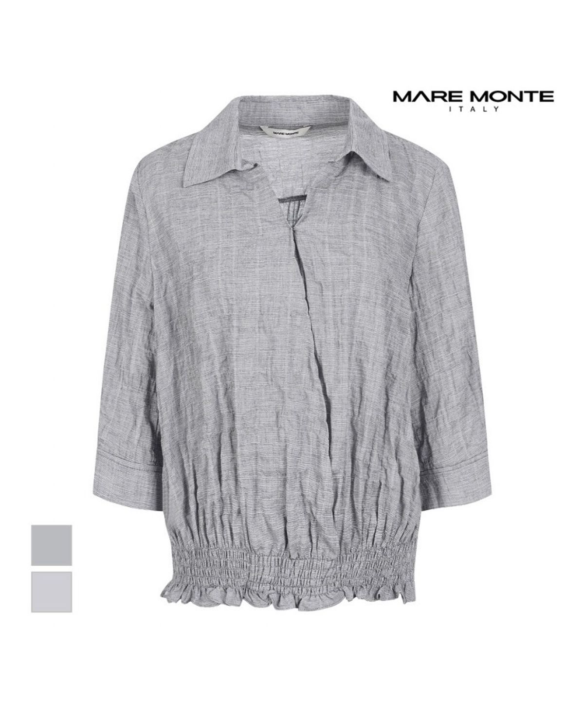 마레몬떼(MAREMONTE) 밑단밴딩 카라 블라우스_M234MBL25S0