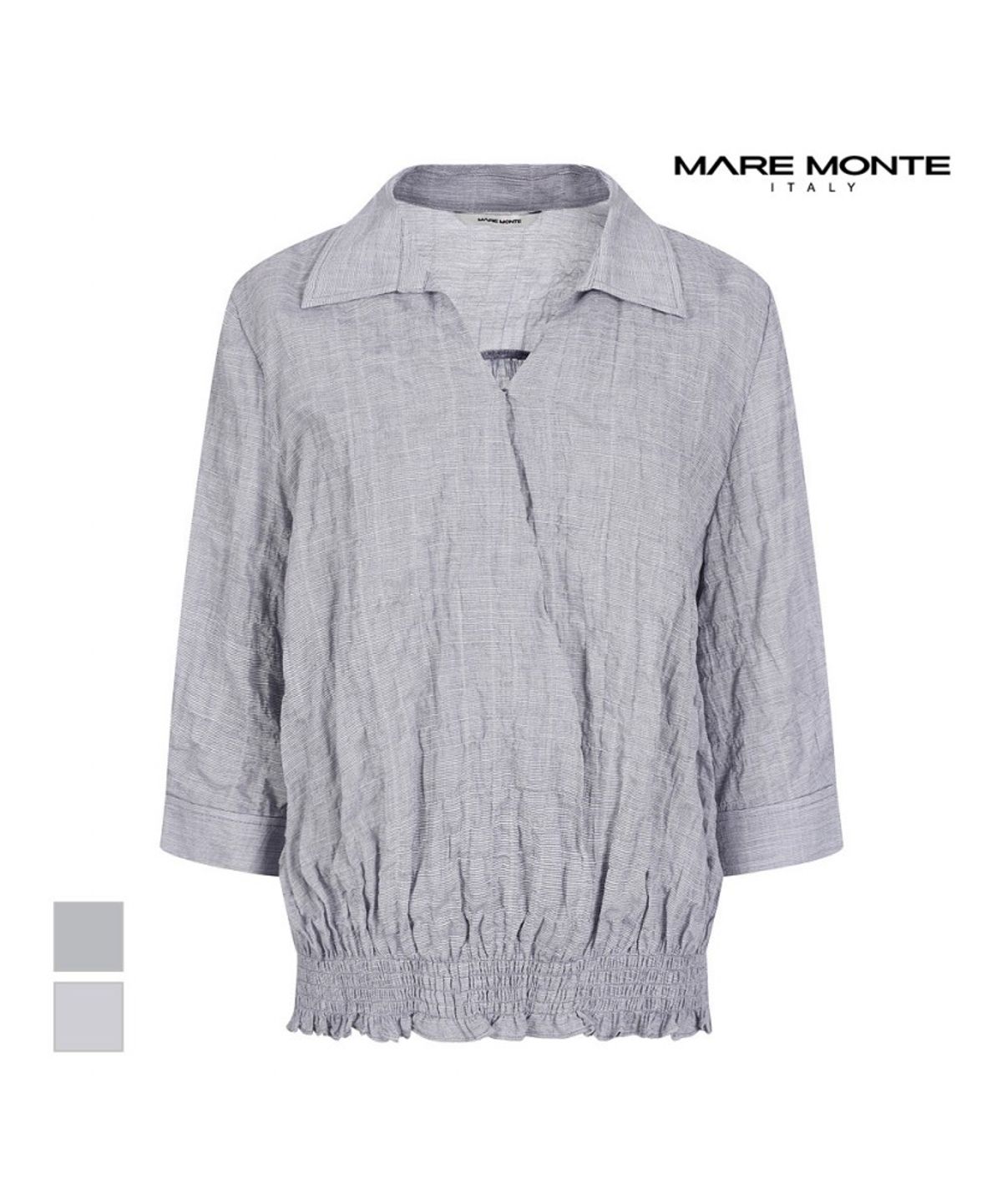 마레몬떼(MAREMONTE) 밑단밴딩 카라 블라우스_M234MBL25S0