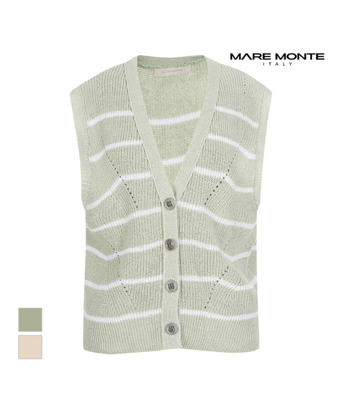 마레몬떼(MAREMONTE) 스트라이프 니트베스트_M235MKT30B0