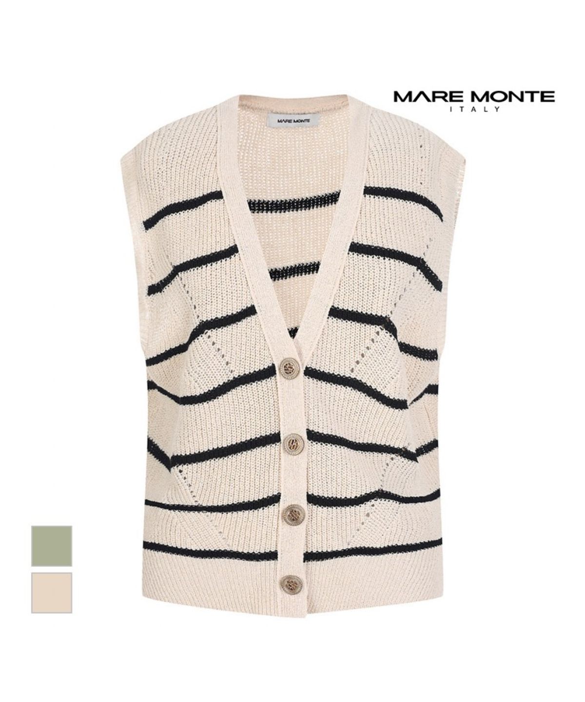 마레몬떼(MAREMONTE) 스트라이프 니트베스트_M235MKT30B0